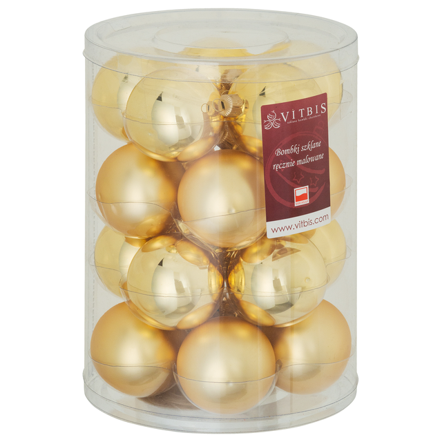 Bombki szklane 6cm 20szt. złote tuba Vitbis