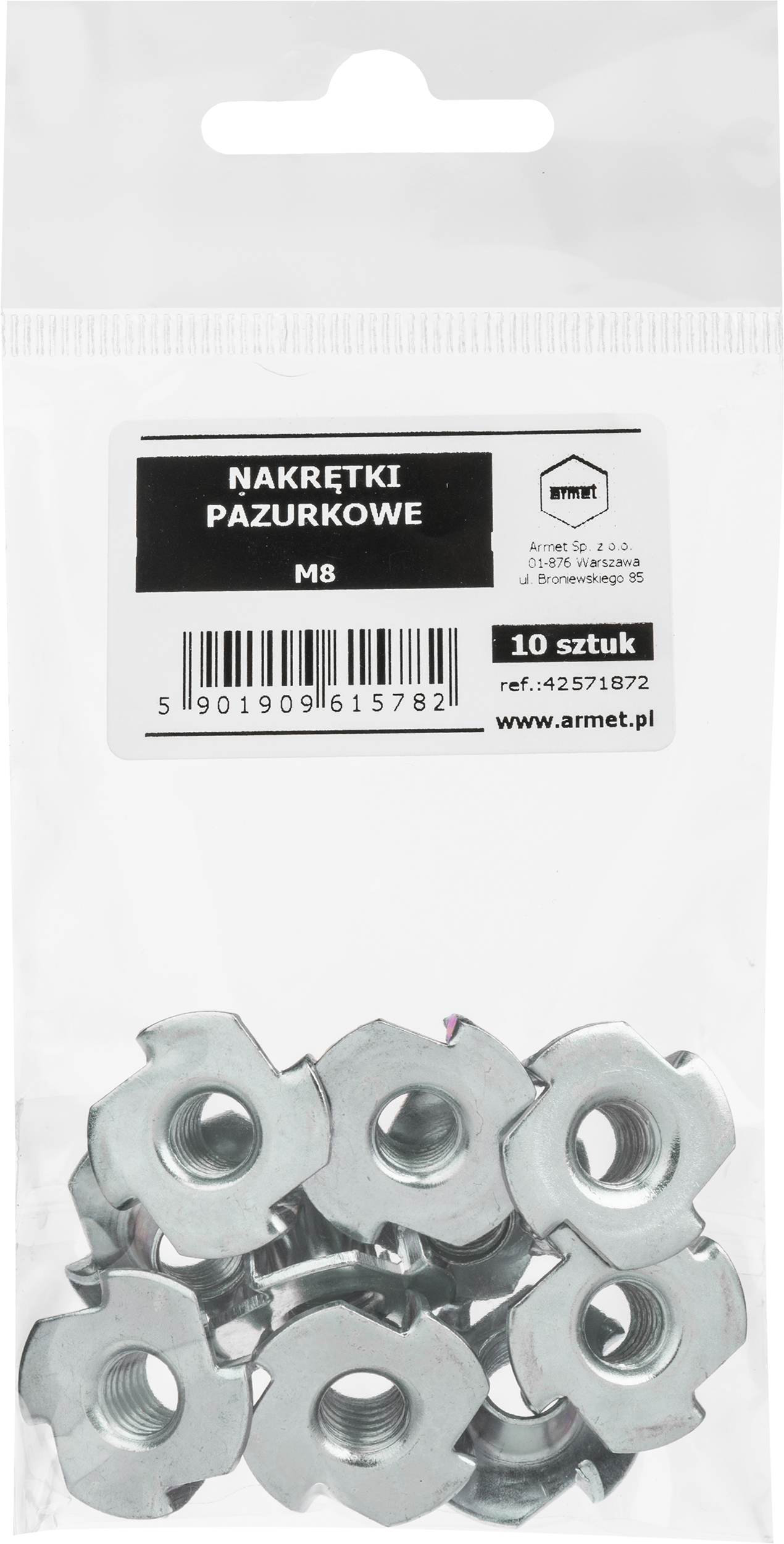 Nakrętka pazurkowa M8 10 szt. - 2
