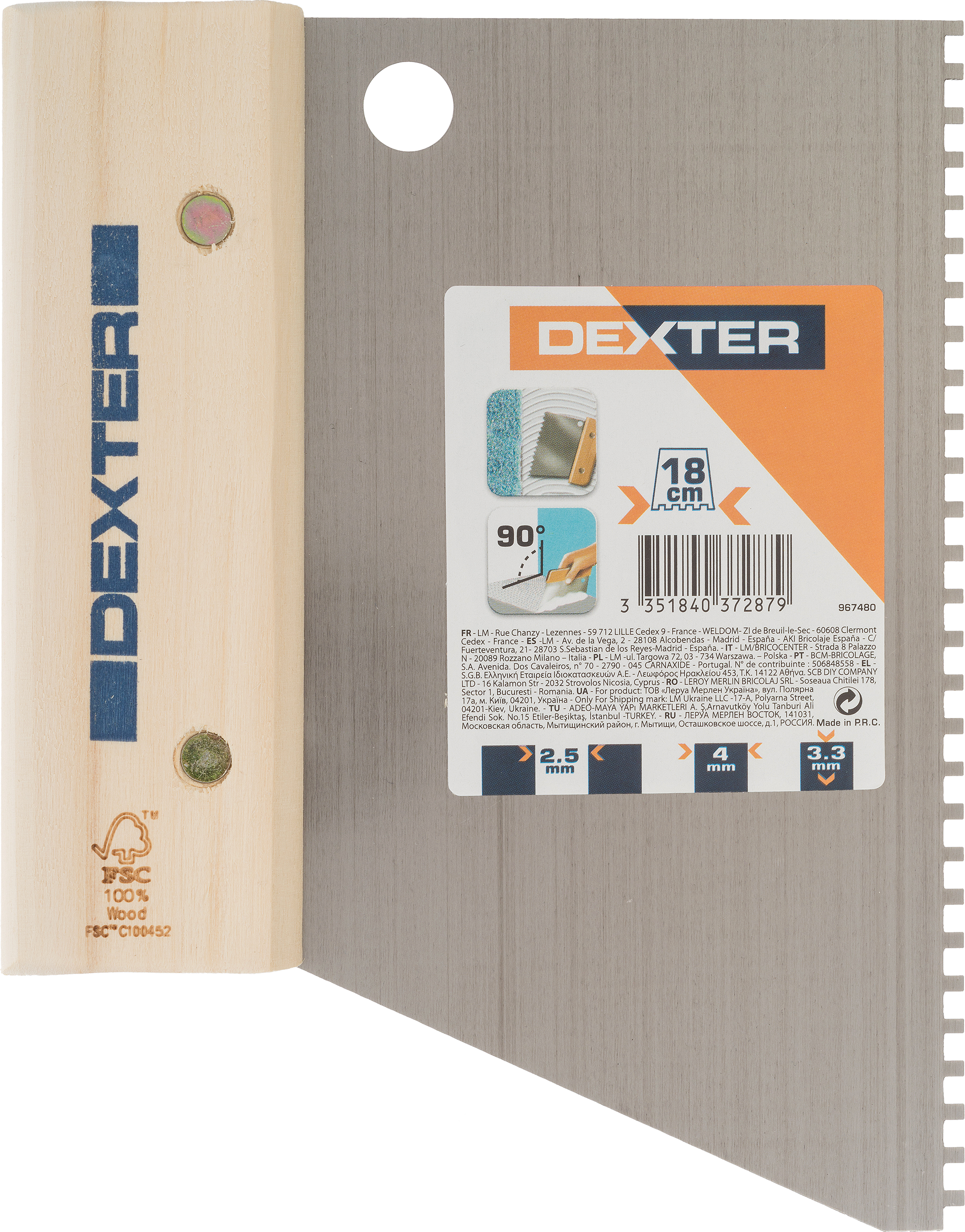 Espátula de encolar rectangular DEXTER - 3