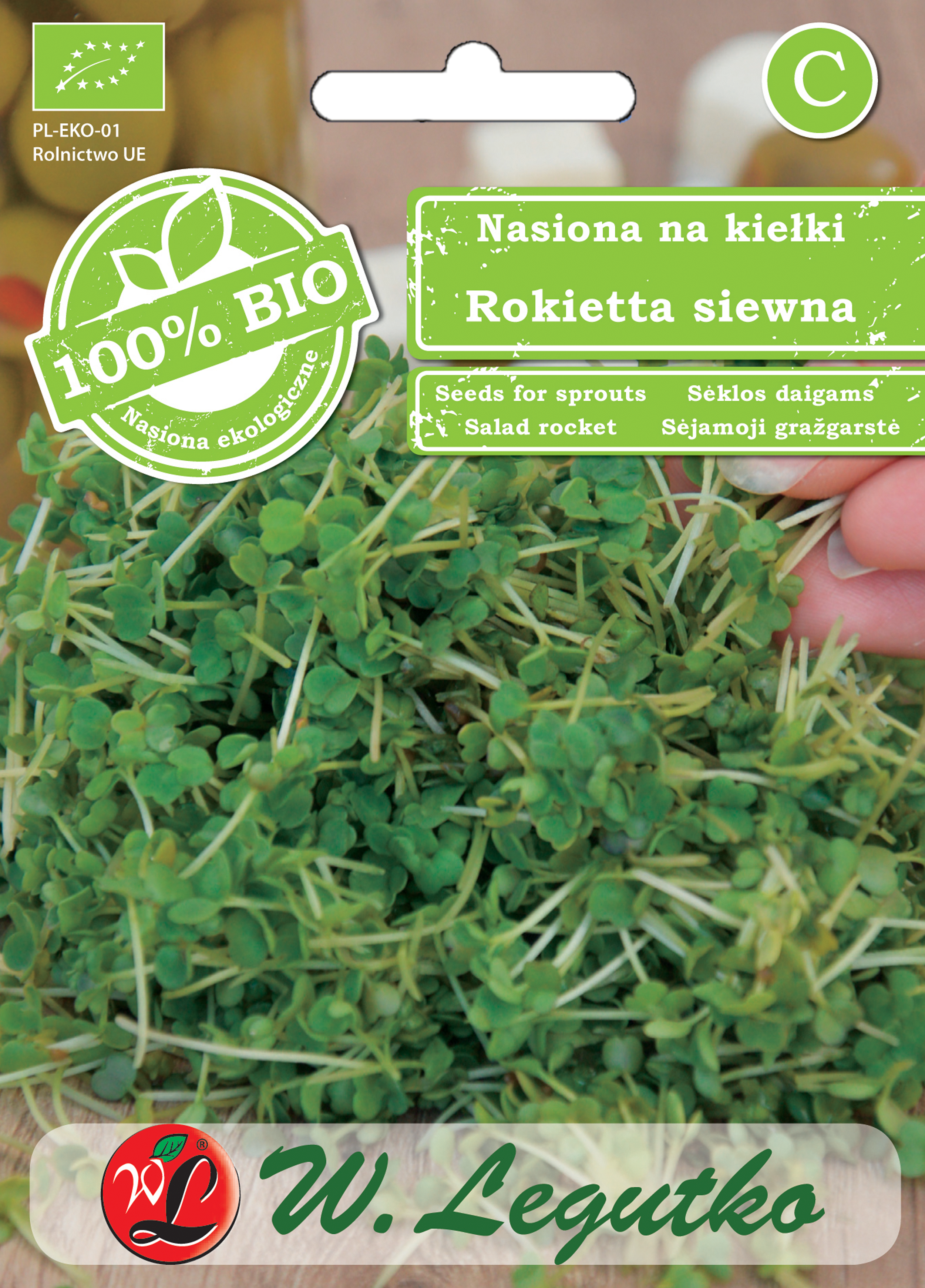 Rukola Rokietta siewna Bio nasiona ekologiczne na kiełki W. Legutko