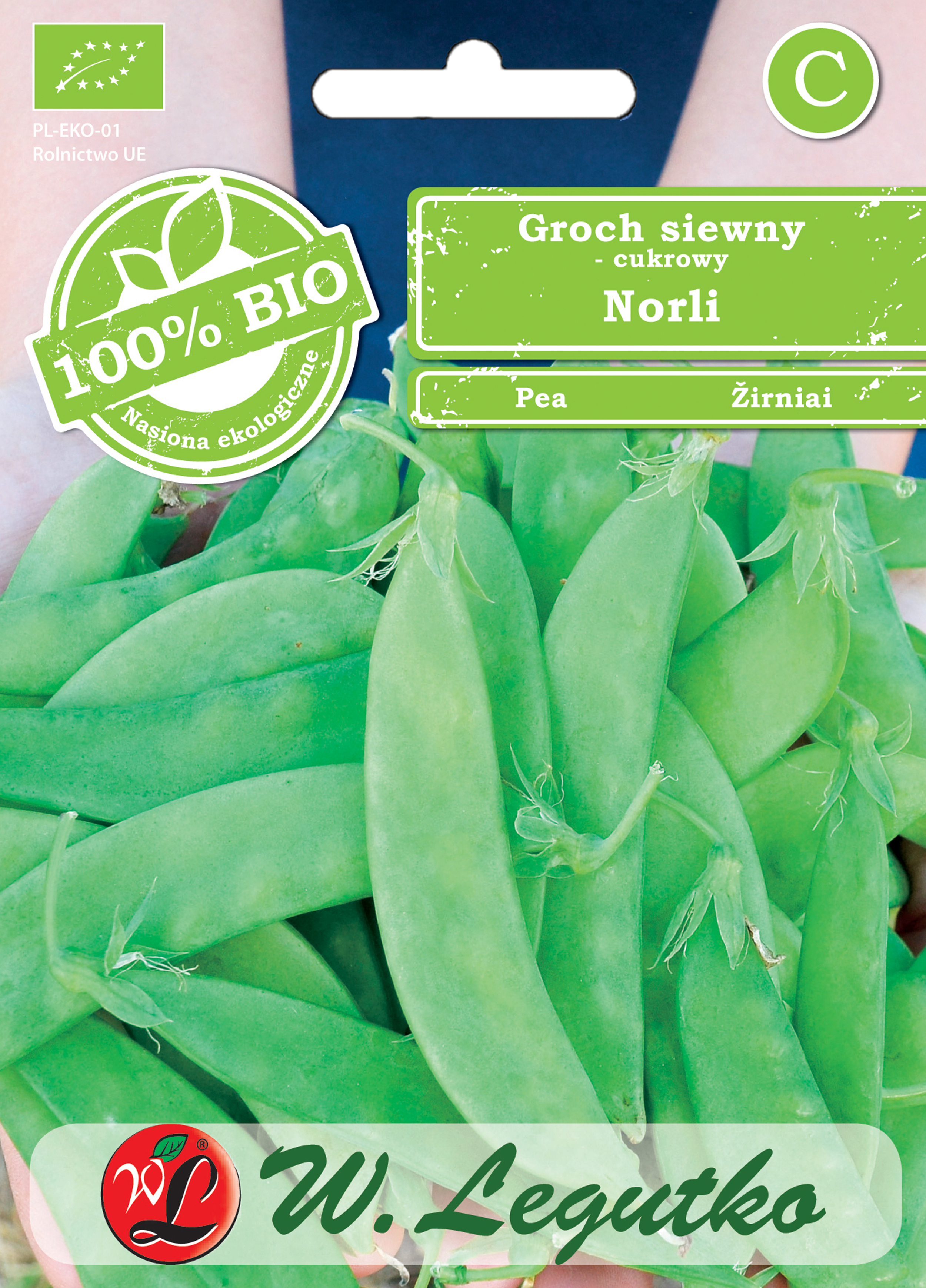 Groch siewny cukrowy Bio Norli nasiona ekologiczne 15g W. Legutko