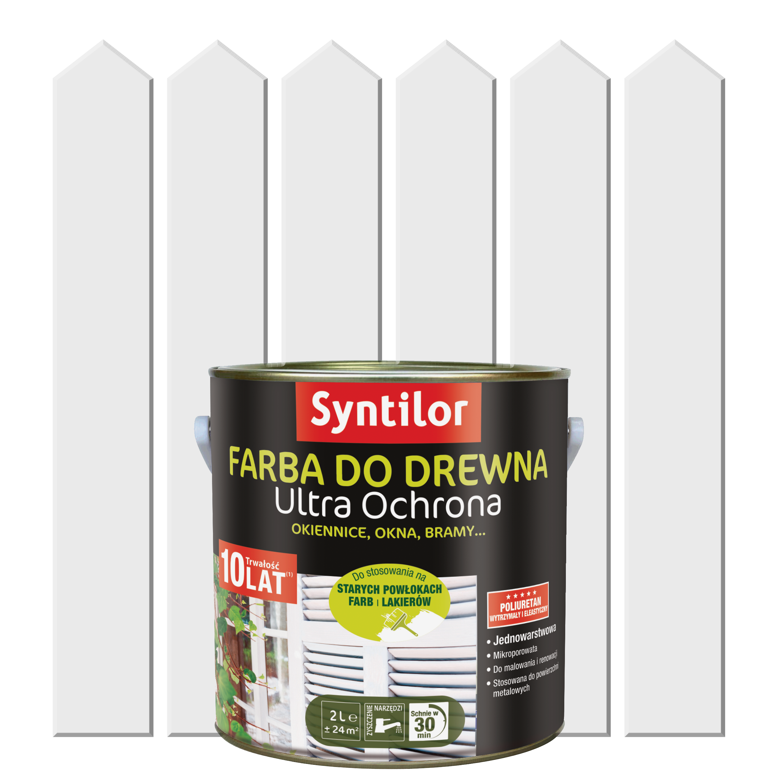 Farba do drewna ULTRA OCHRONA 2 l Biały SYNTILOR