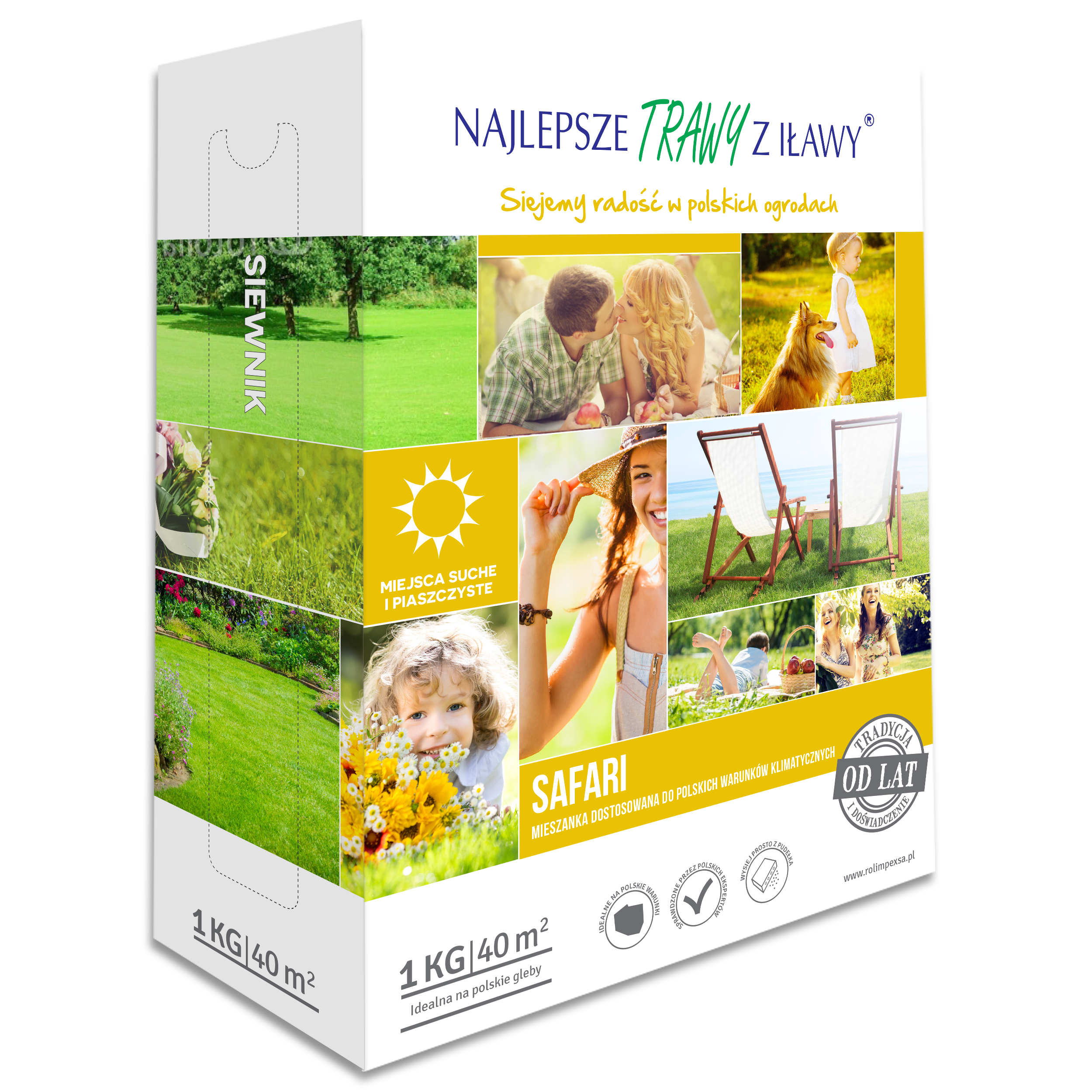 Nasiona trawy na miejsca nasłonecznione Safari 1kg Najlepsze trawy z Iławy