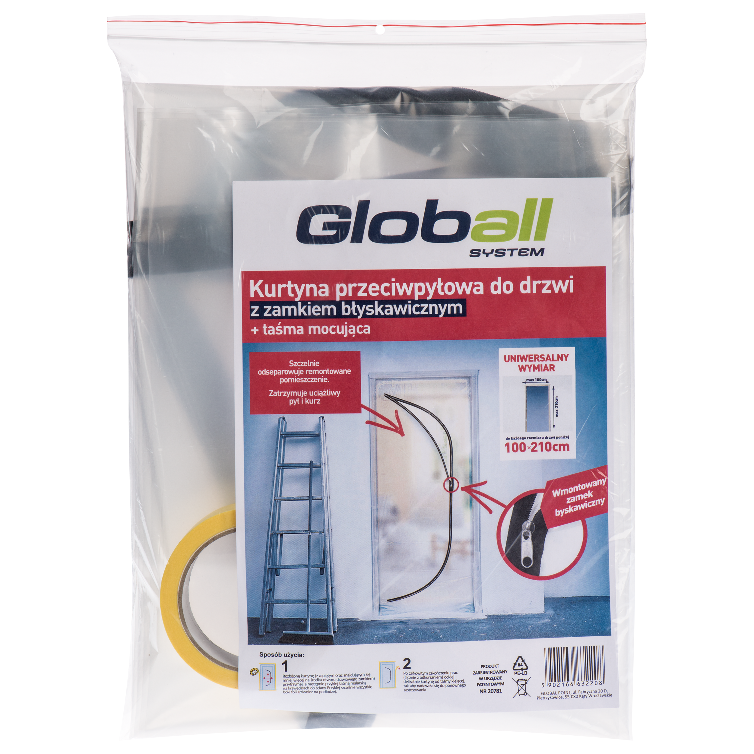 Kurtyna przeciwpyłowa do drzwi 2.1 x 1 m GLOBALL - 2