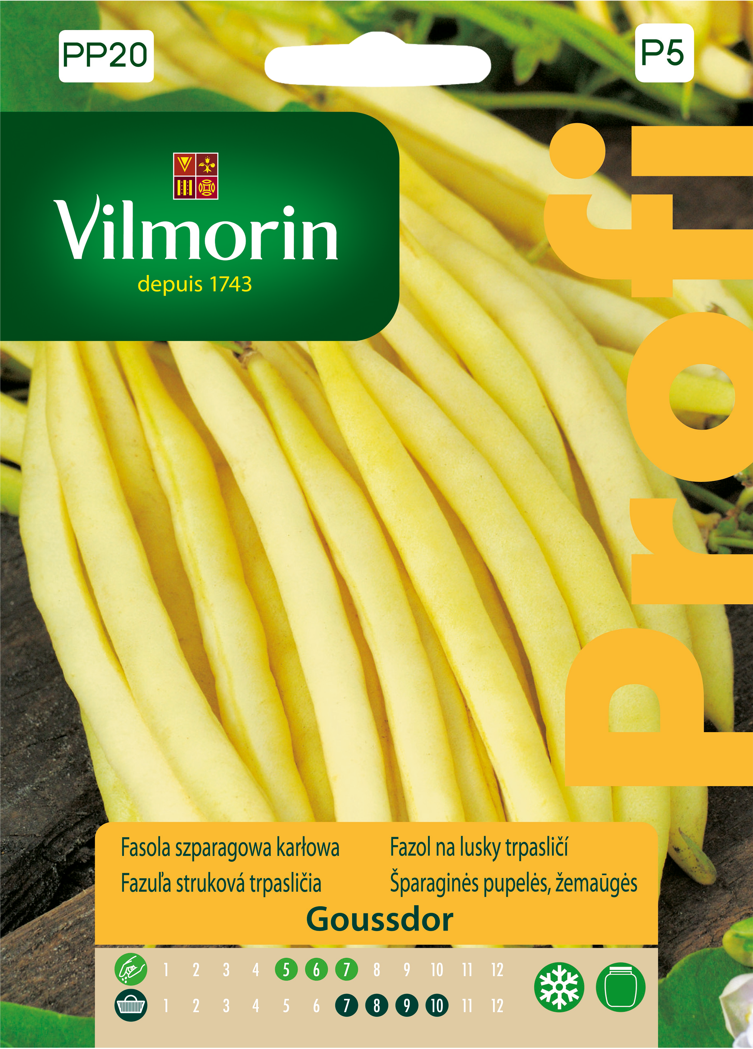 Fasola szparagowa karłowa Goussdor nasiona 30g Vilmorin