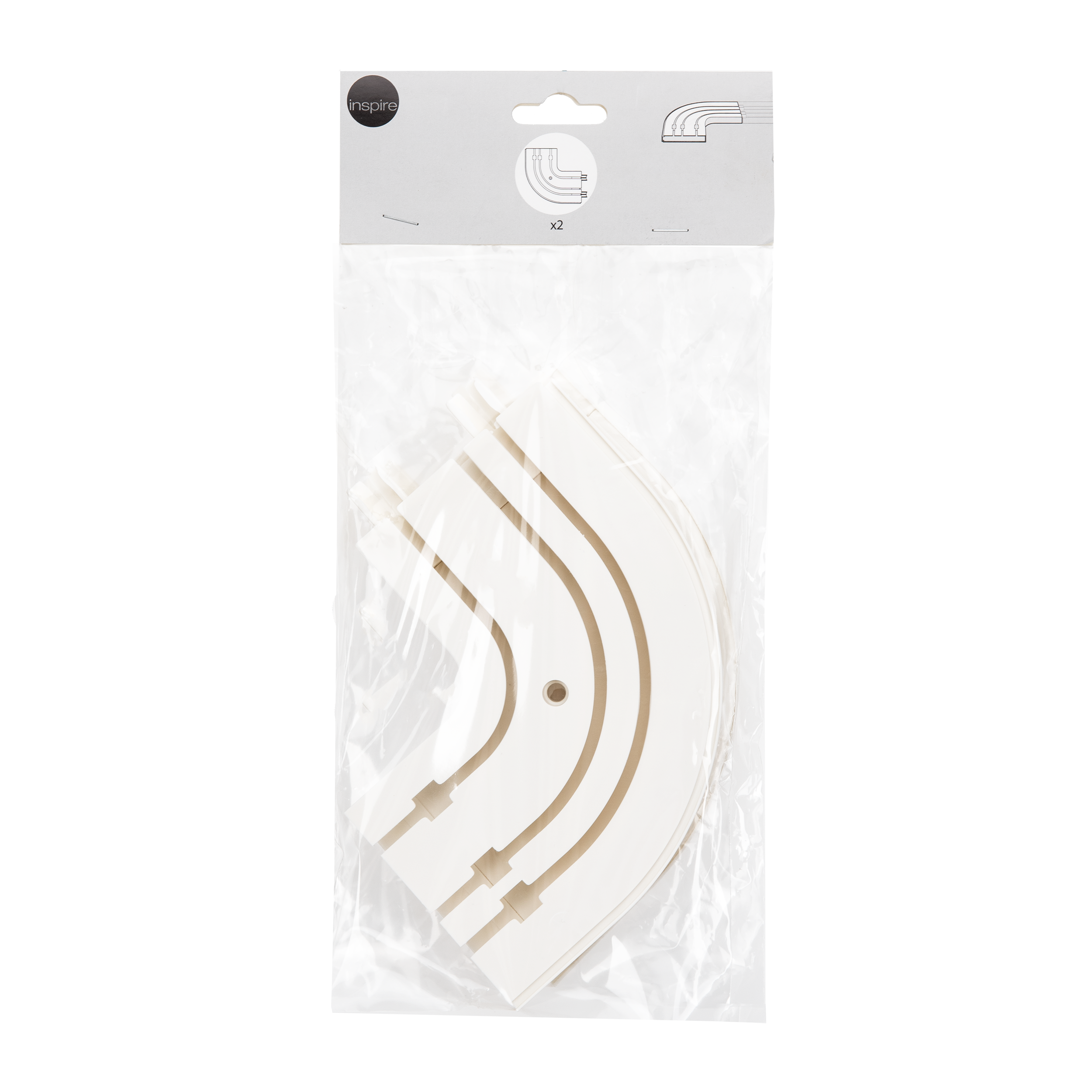 Łuk zewnętrzny zakończeniowy 2 szt. do szyny sufitowej 3-torowej 15 cm Inspire - 3