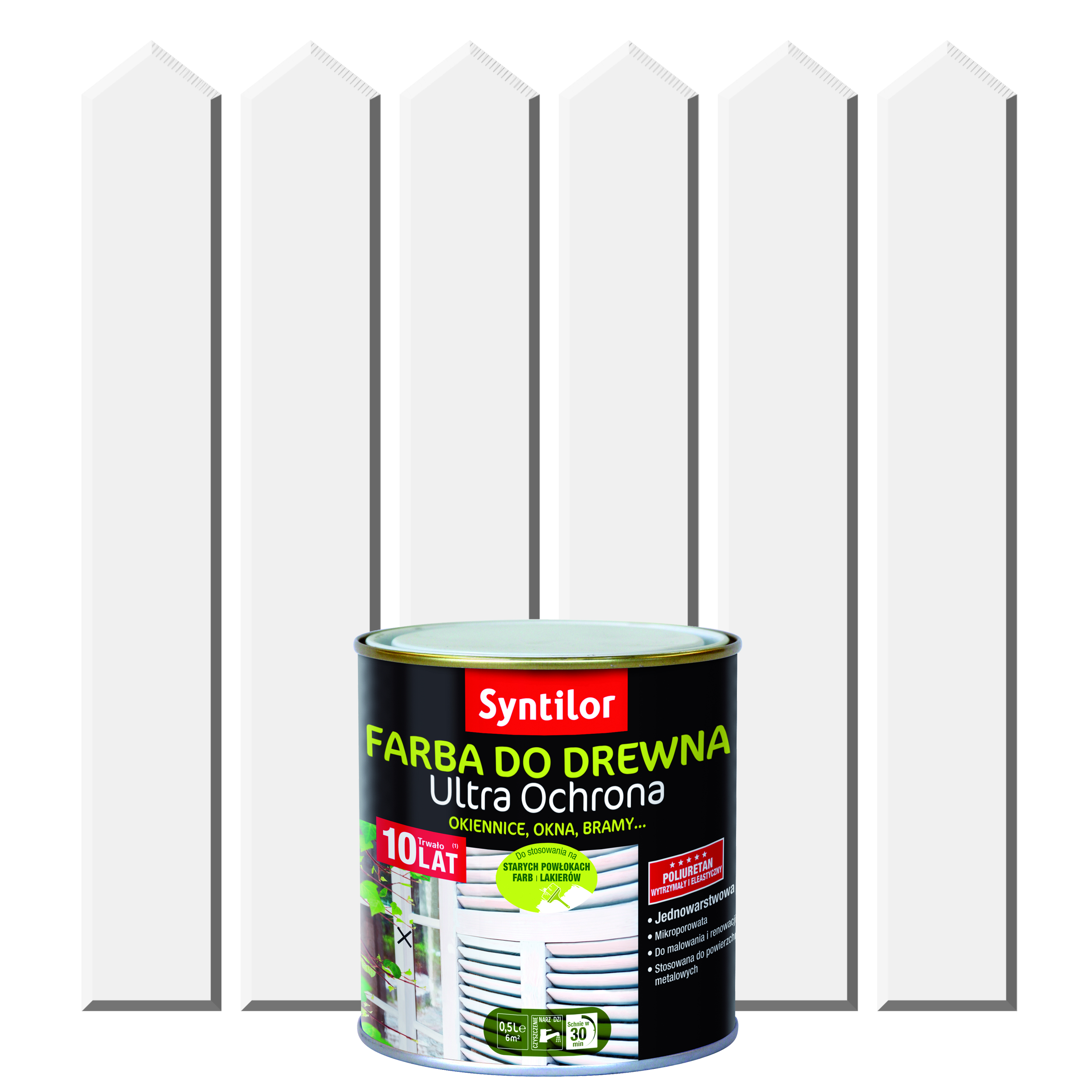 Farba do drewna ULTRA OCHRONA 0.5 l Biały SYNTILOR