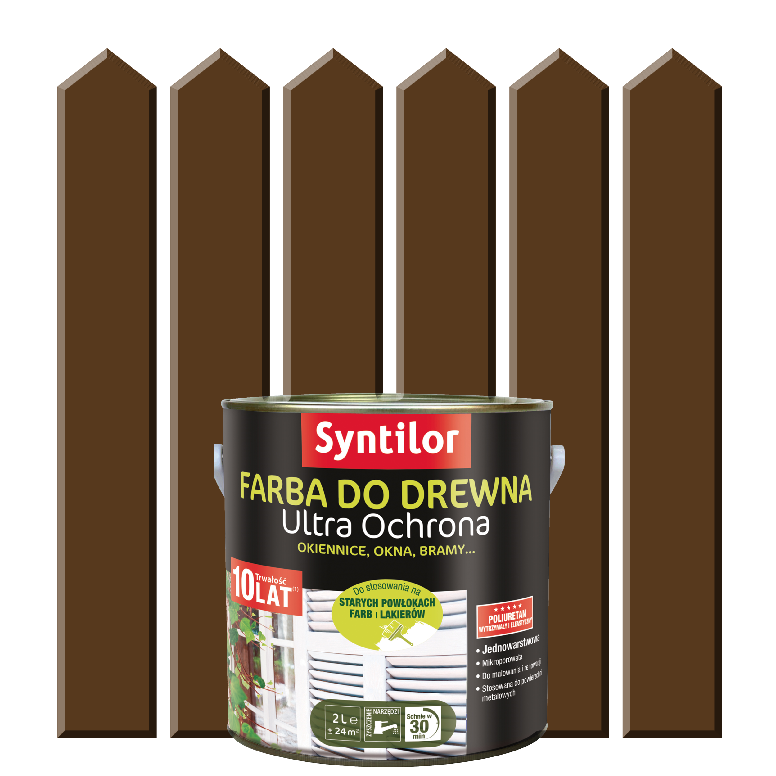 Farba do drewna ULTRA OCHRONA 2 l Brązowy SYNTILOR