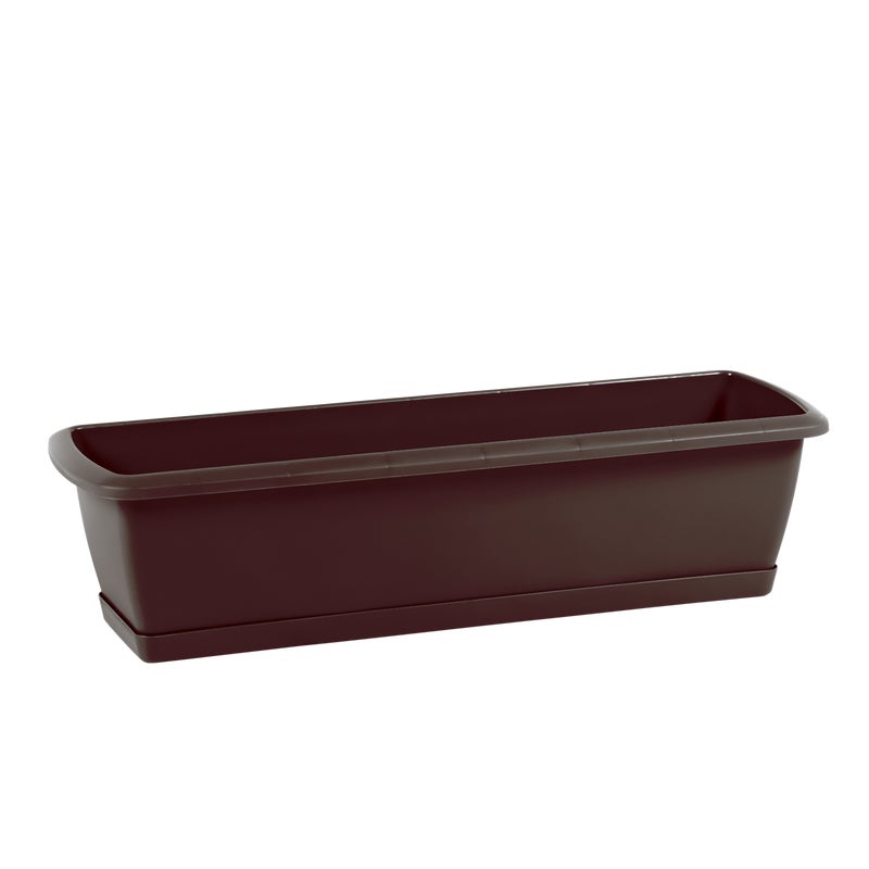 Skrzynka balkonowa 59x18.4 cm brązowa z podstawką Prosperplast