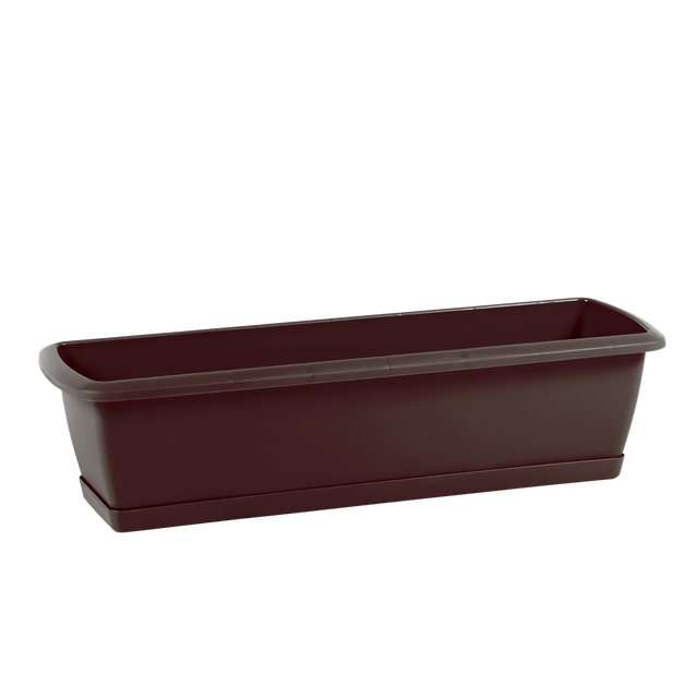 Skrzynka balkonowa 59x18.4 cm brązowa z podstawką Prosperplast