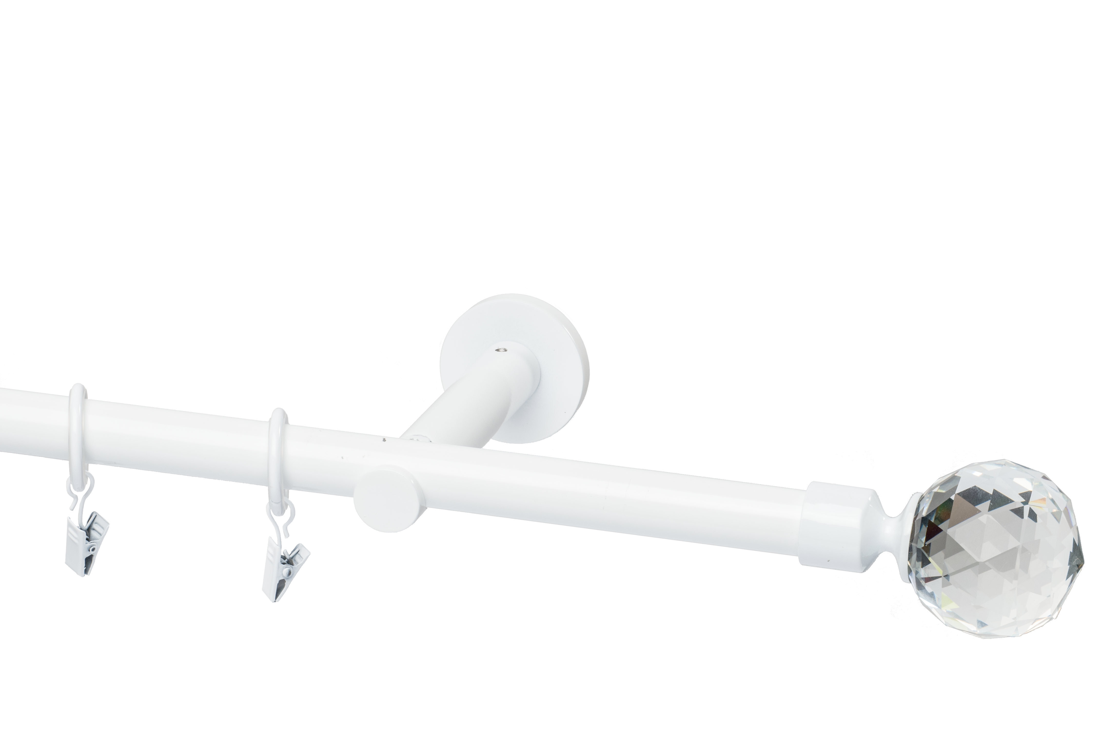 Karnisz Prado Crystal 200 cm pojedynczy biały 19 mm