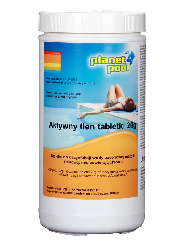 Tabletki tlenowe do basenu Aktywny tlen 50szt. 20g 1kg Planet Pool