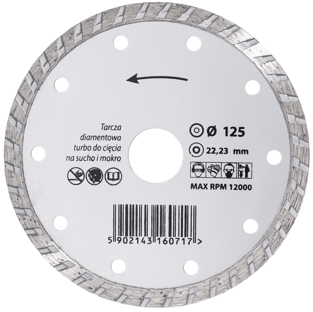 Tarcza diamentowa 125 x 22.3 mm TURBO