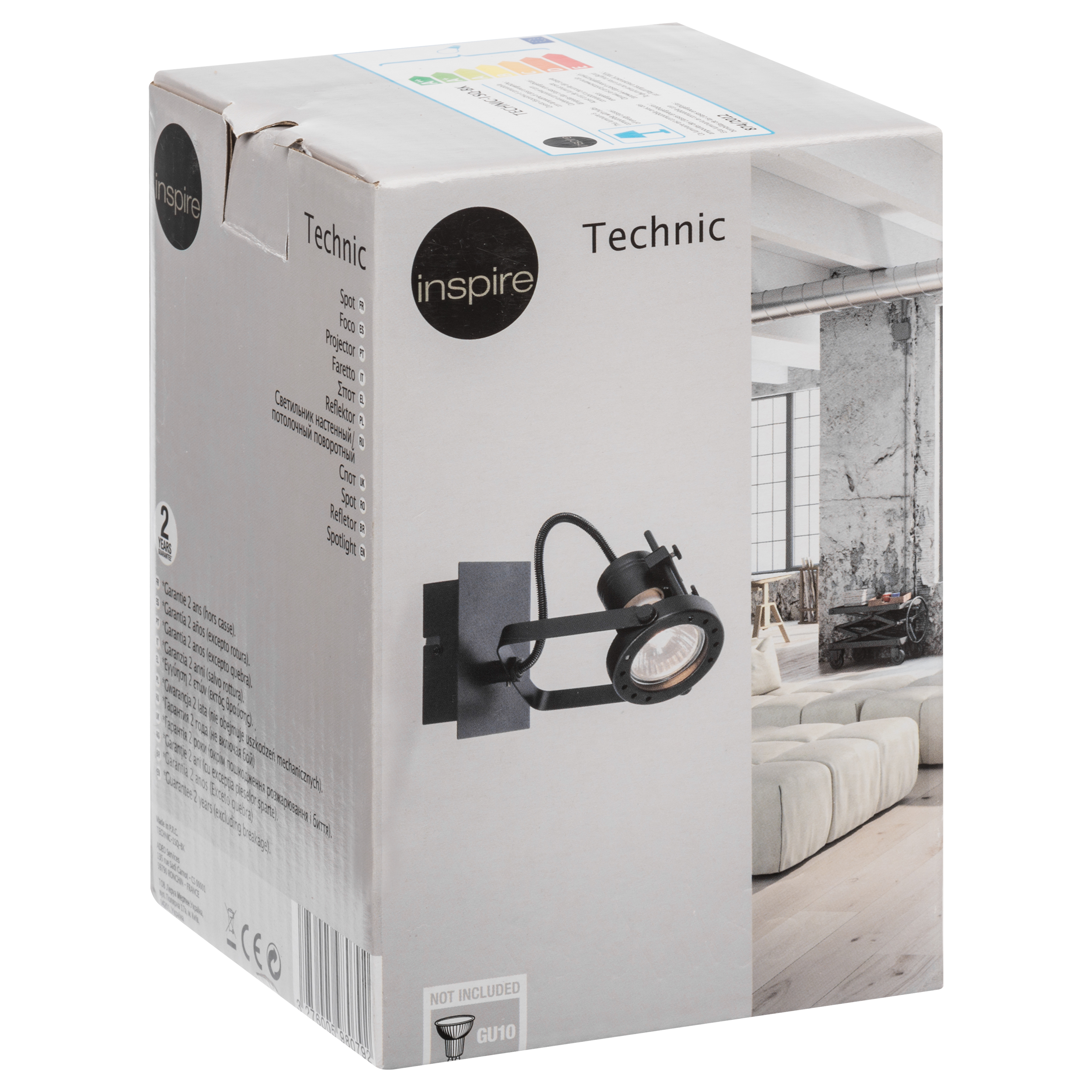 Reflektorek TECHNIC czarny mat GU10 INSPIRE - 16