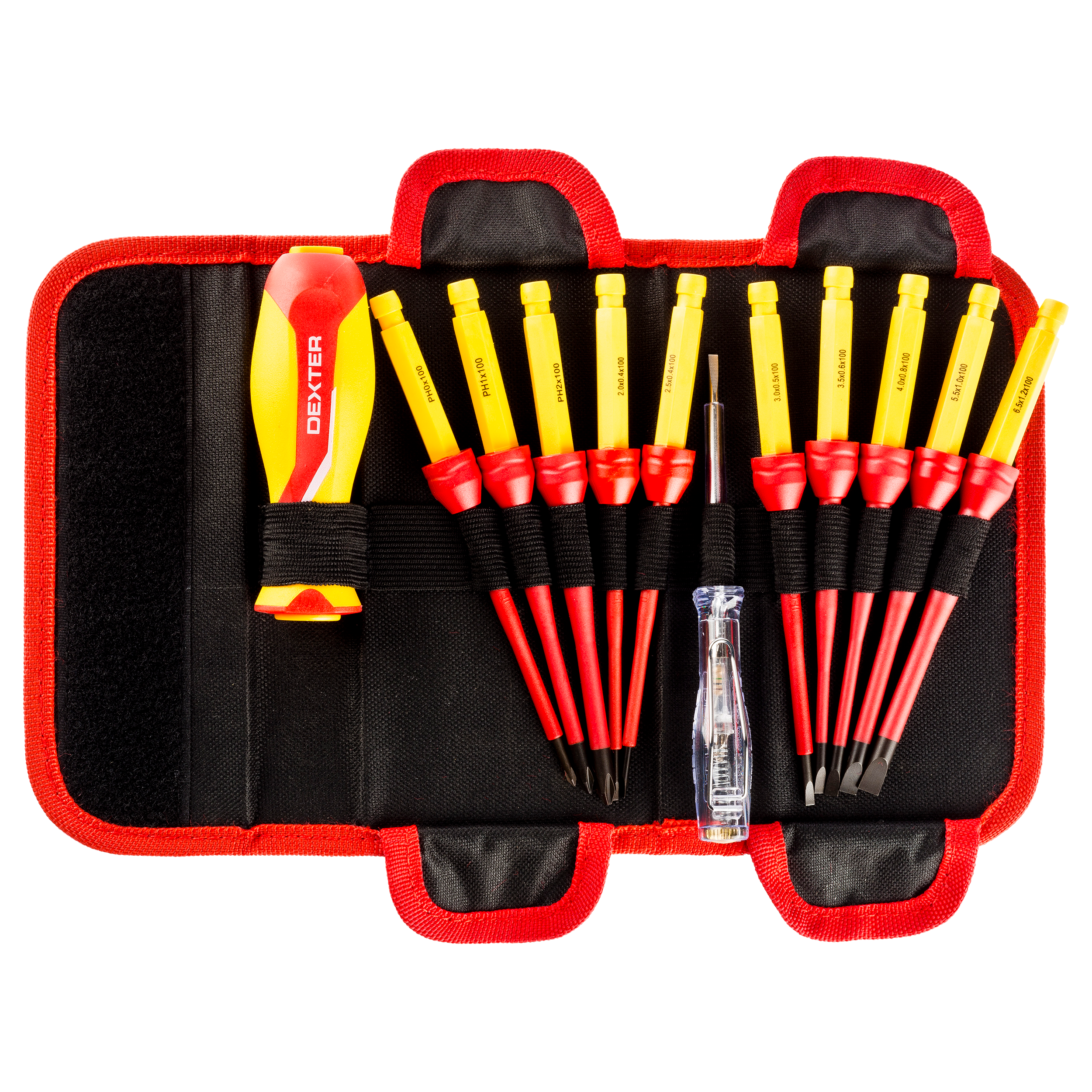 Juego de destornilladores aislados DEXTER SL4, SL2.5, SL3, SL5.5, Ph0, Ph1, Ph2 - 4