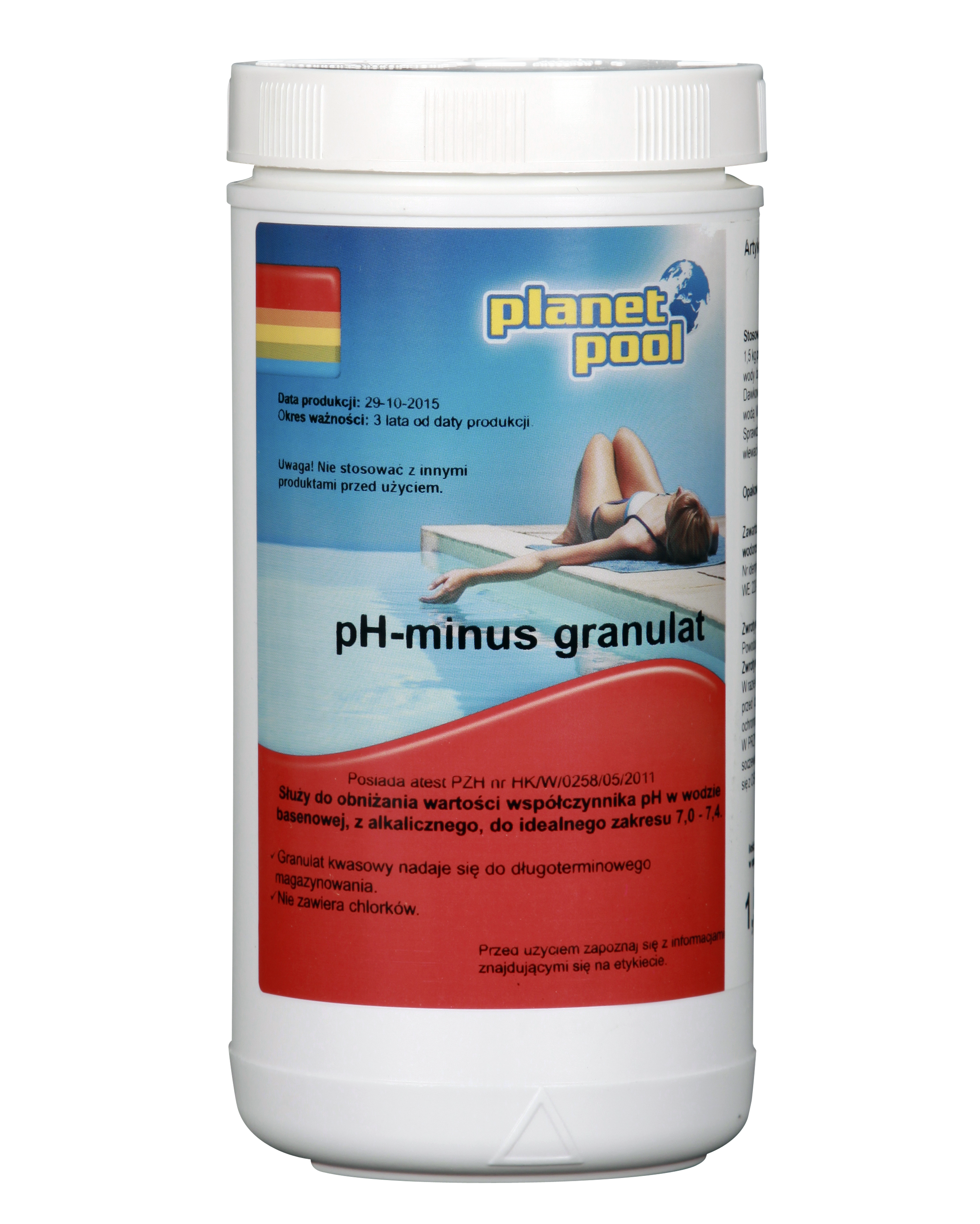 Granulat do obniżania pH w wodzie basenowej 1.5kg Planet Pool pH-