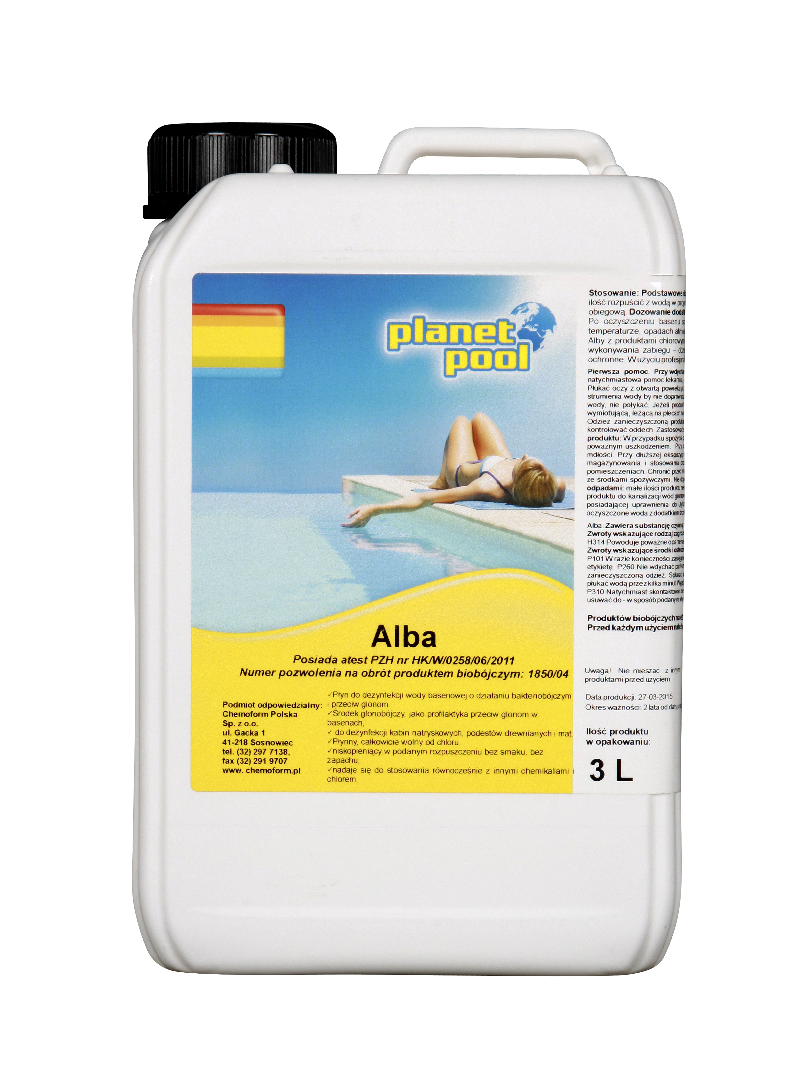 Środek glono i grzybobójczy Alba 3l Planet pool