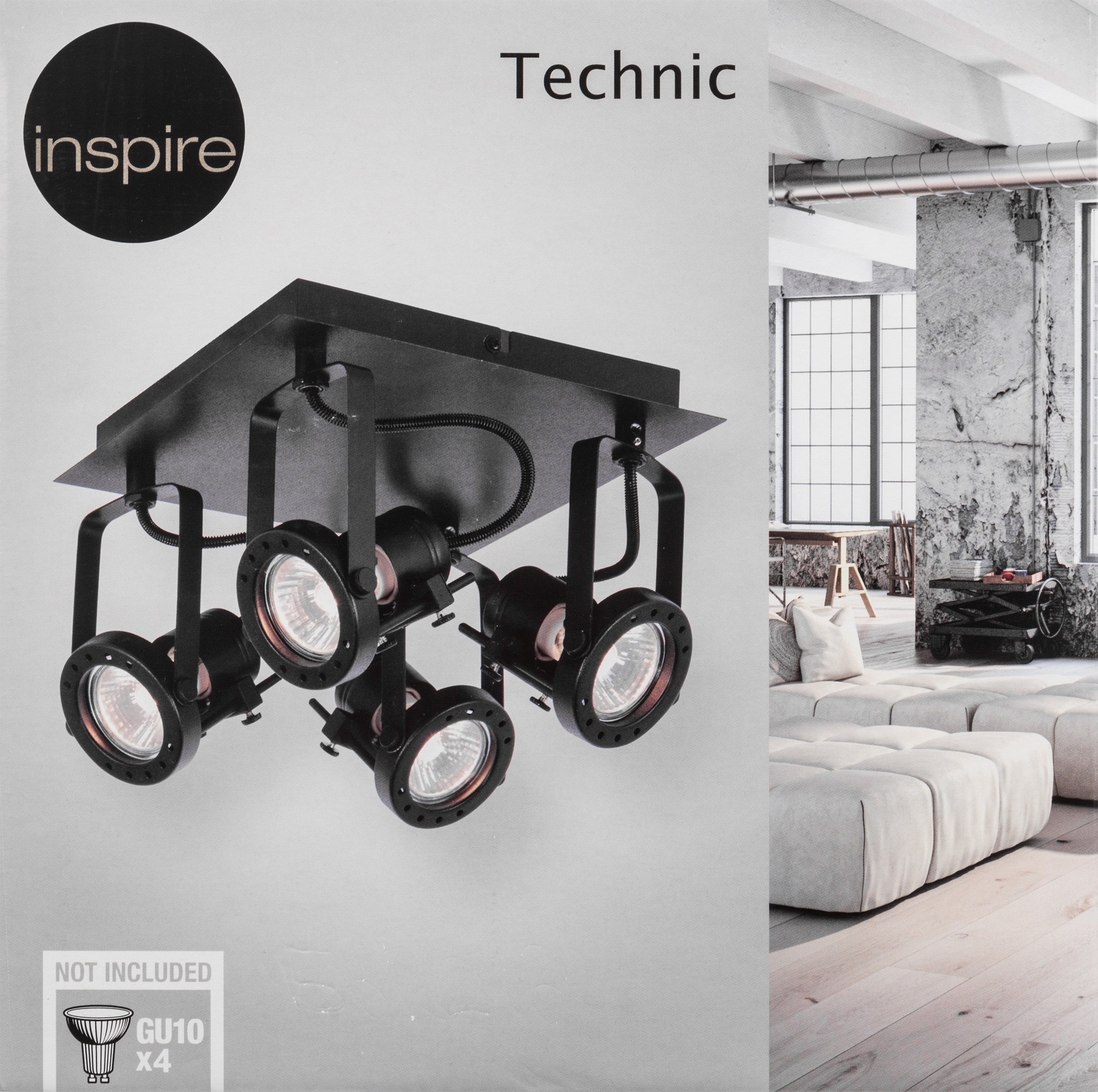 Plafon TECHNIC czarny GU10 INSPIRE - 10