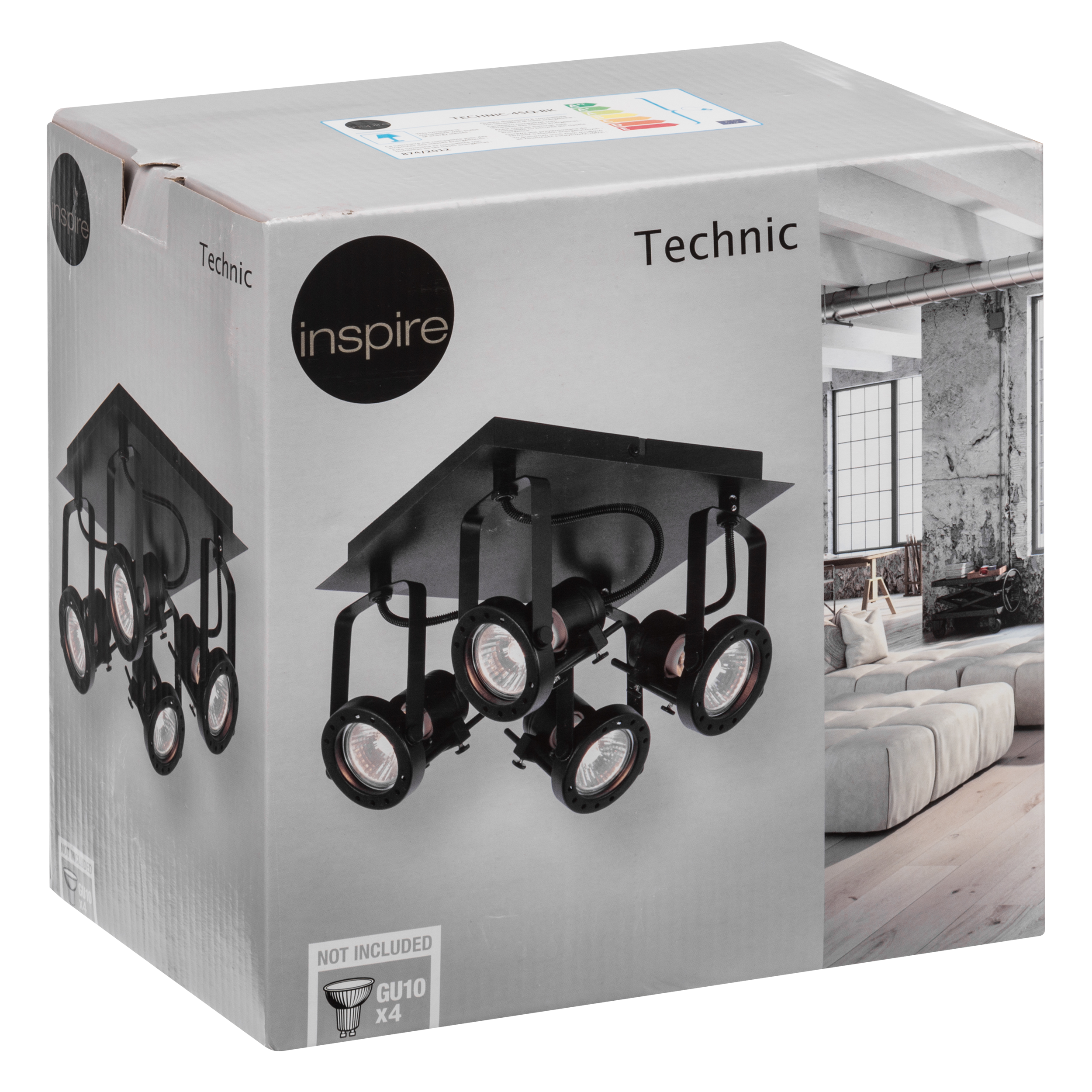 Plafon TECHNIC czarny GU10 INSPIRE - 9