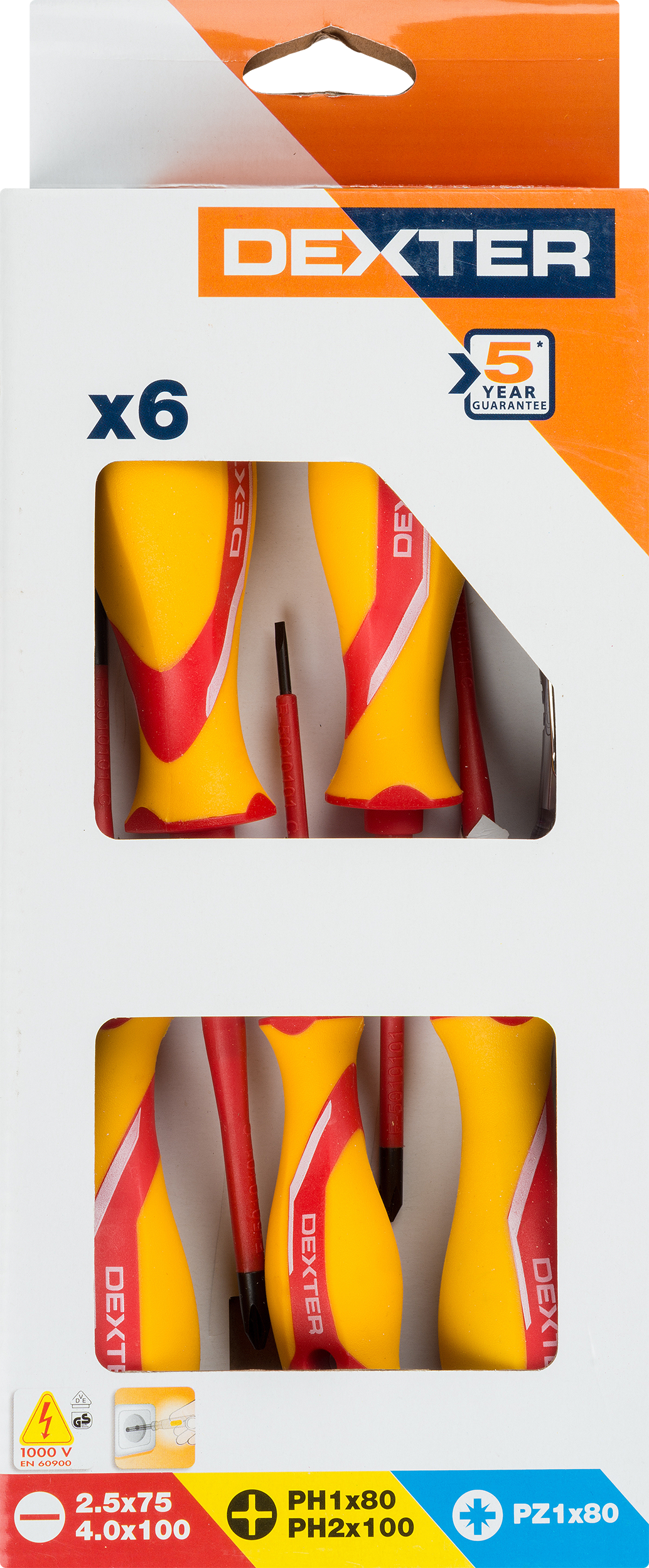 Juego 6 destronilladores electricista DEXTER - 20