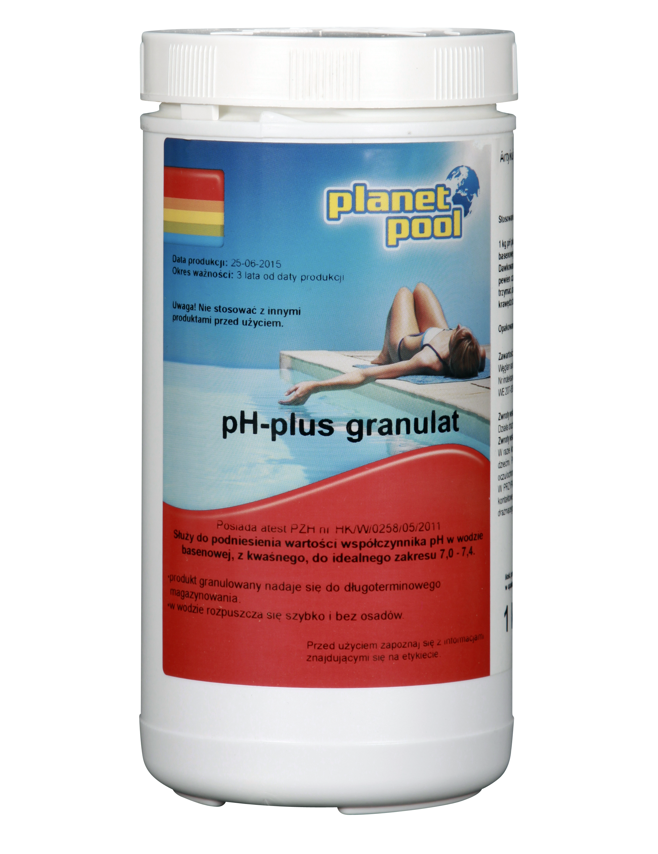 Granulat do podwyższania pH w wodzie basenowej 1kg Planet Pool pH+