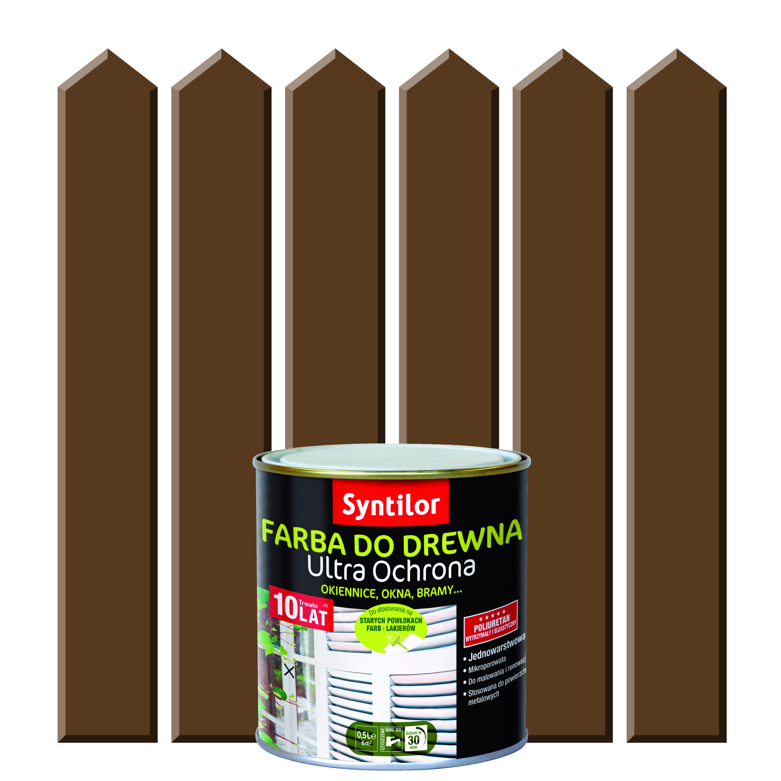 Farba do drewna ULTRA OCHRONA 0.5 l Brązowy SYNTILOR