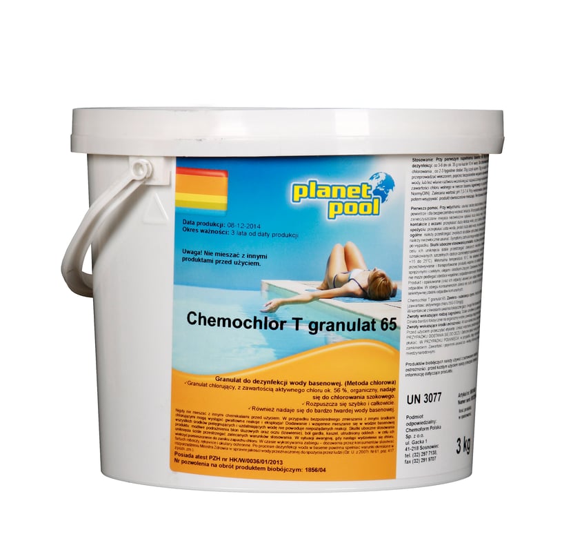 Chlor szok w granulacie do basenu 3kg Planet Pool Chemochlor T 66
