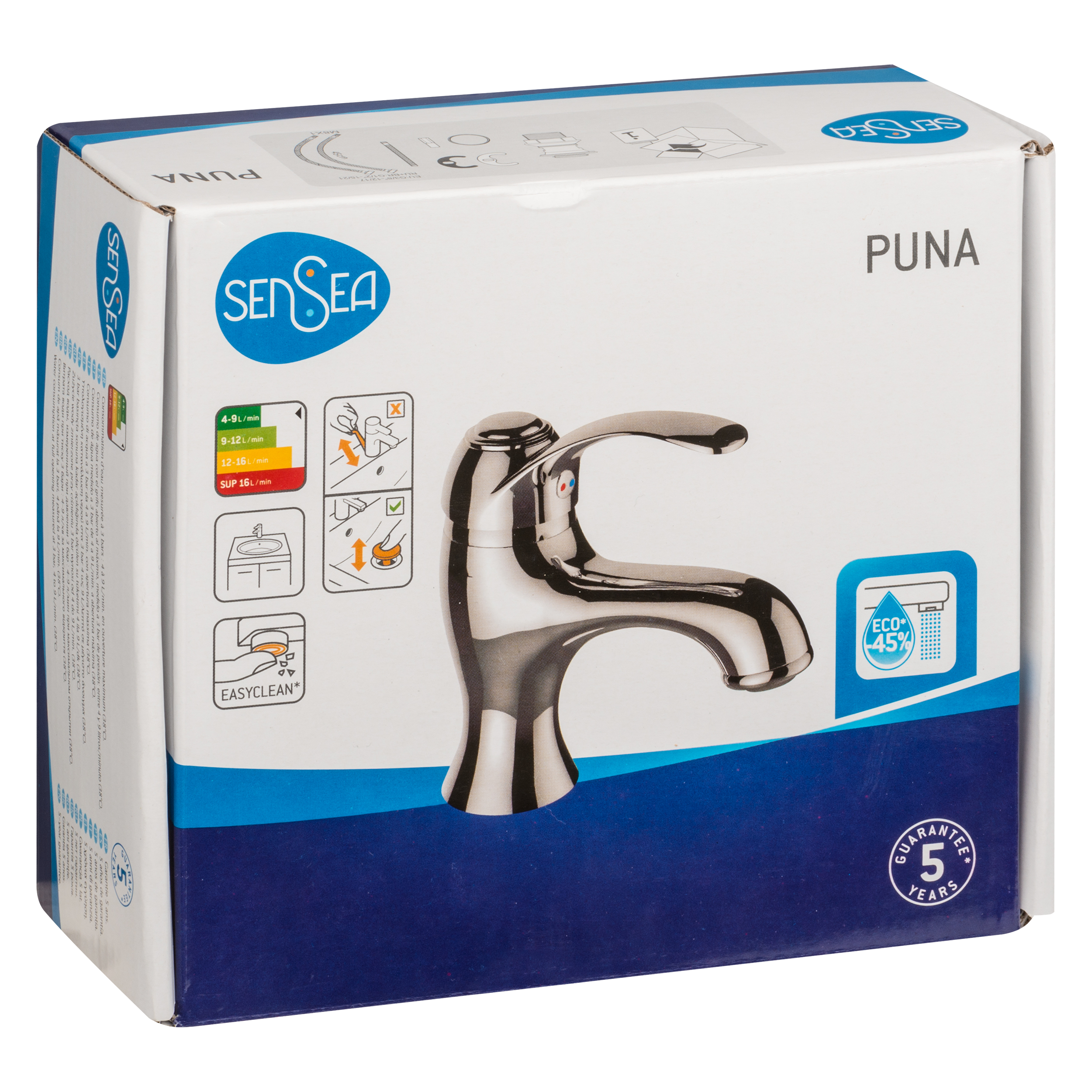Rubinetto per lavabo Puna SENSEA cromo H16 cm - 17