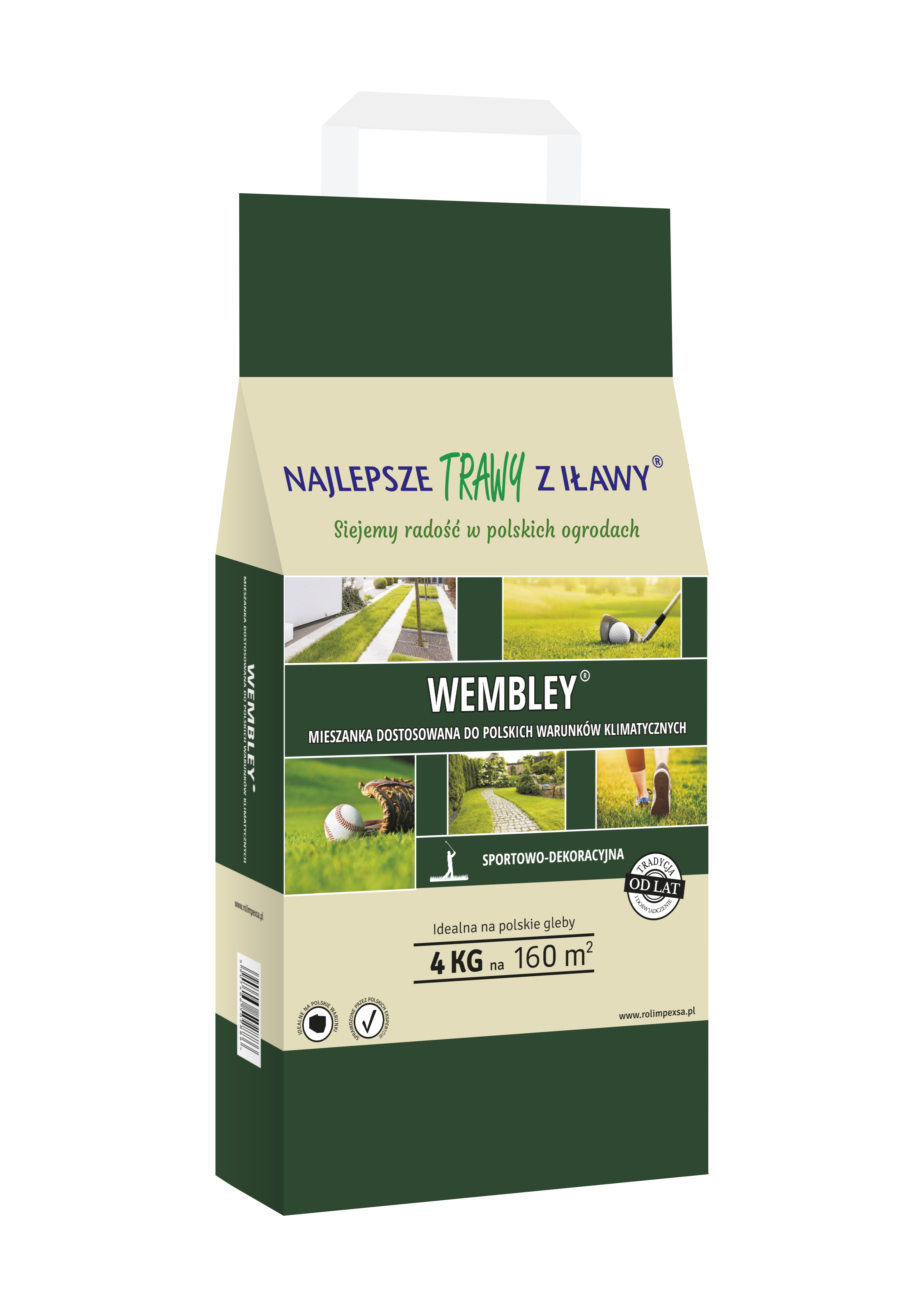Nasiona trawy na tereny sportowe Wembley 4kg Najlepsze trawy z Iławy