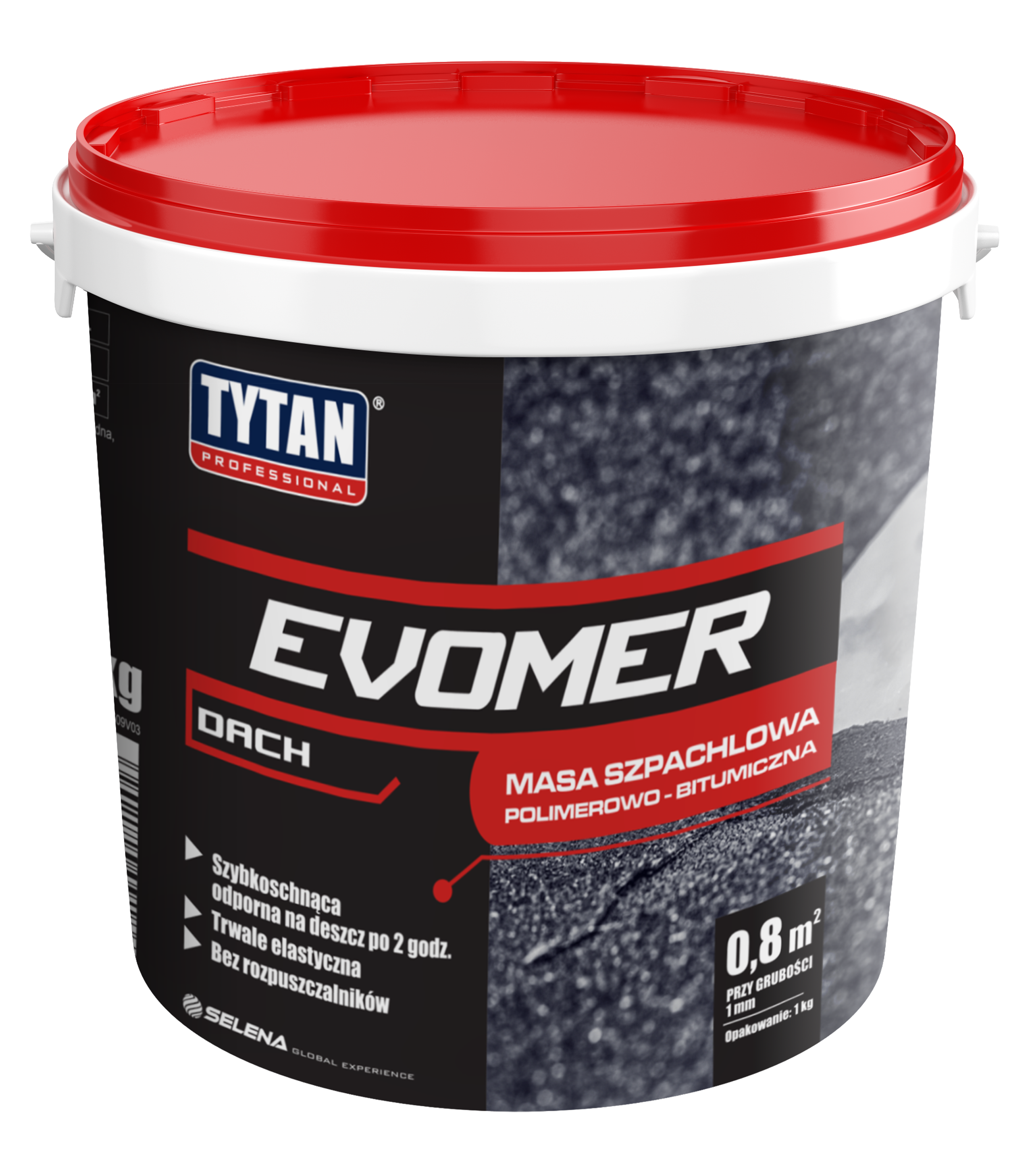 Masa szpachlowa polimerowo-bitumiczna Evomer 1 kg Tytan Professional