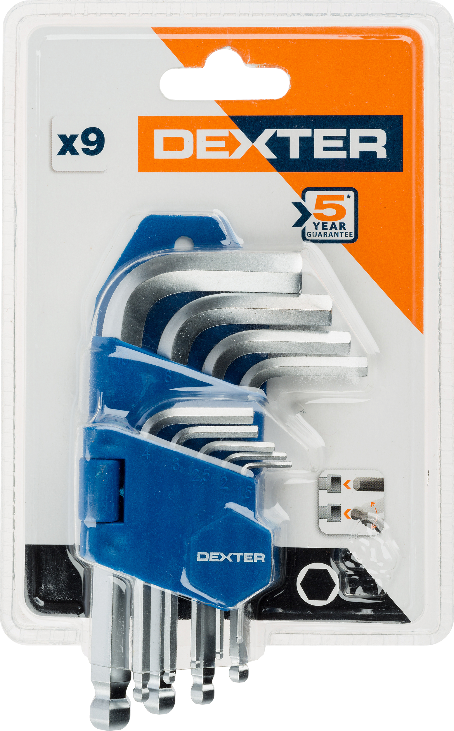 Zestaw kluczy imbusowych Hex 1.5 - 10 mm Dexter - 2