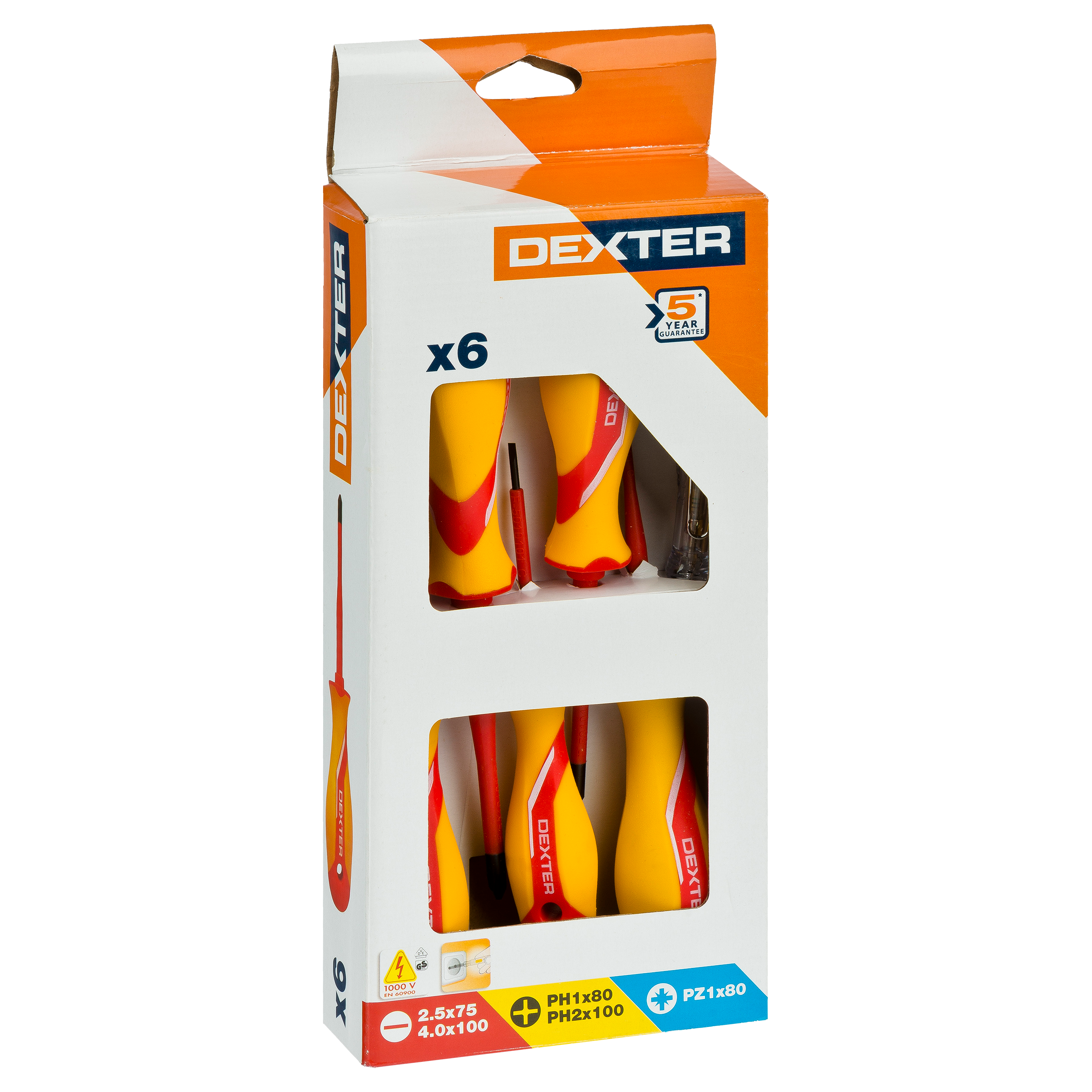 Juego 6 destronilladores electricista DEXTER - 19