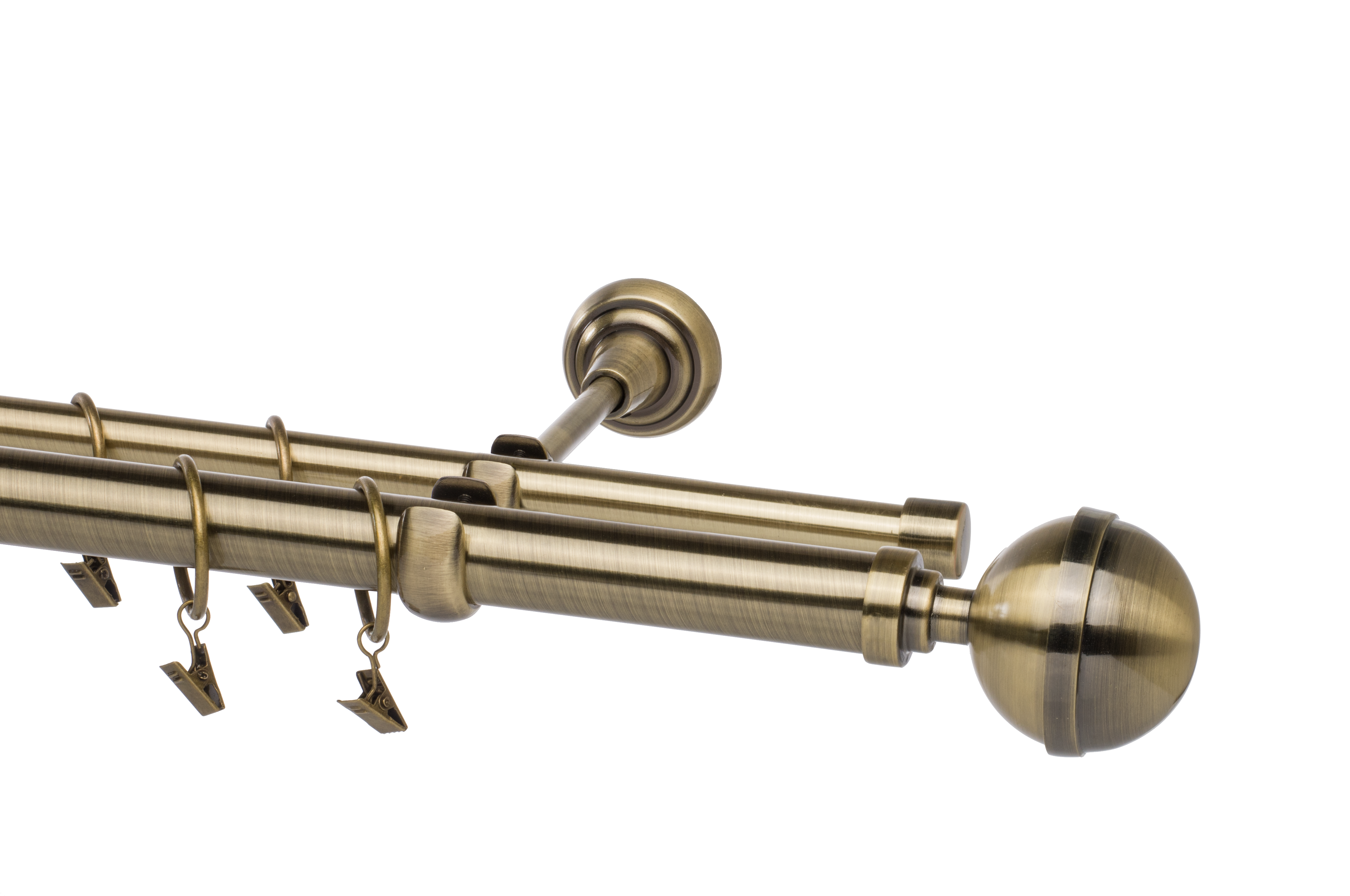 Karnisz Kula Elegant 160 cm podwójny złoty 25/16 mm