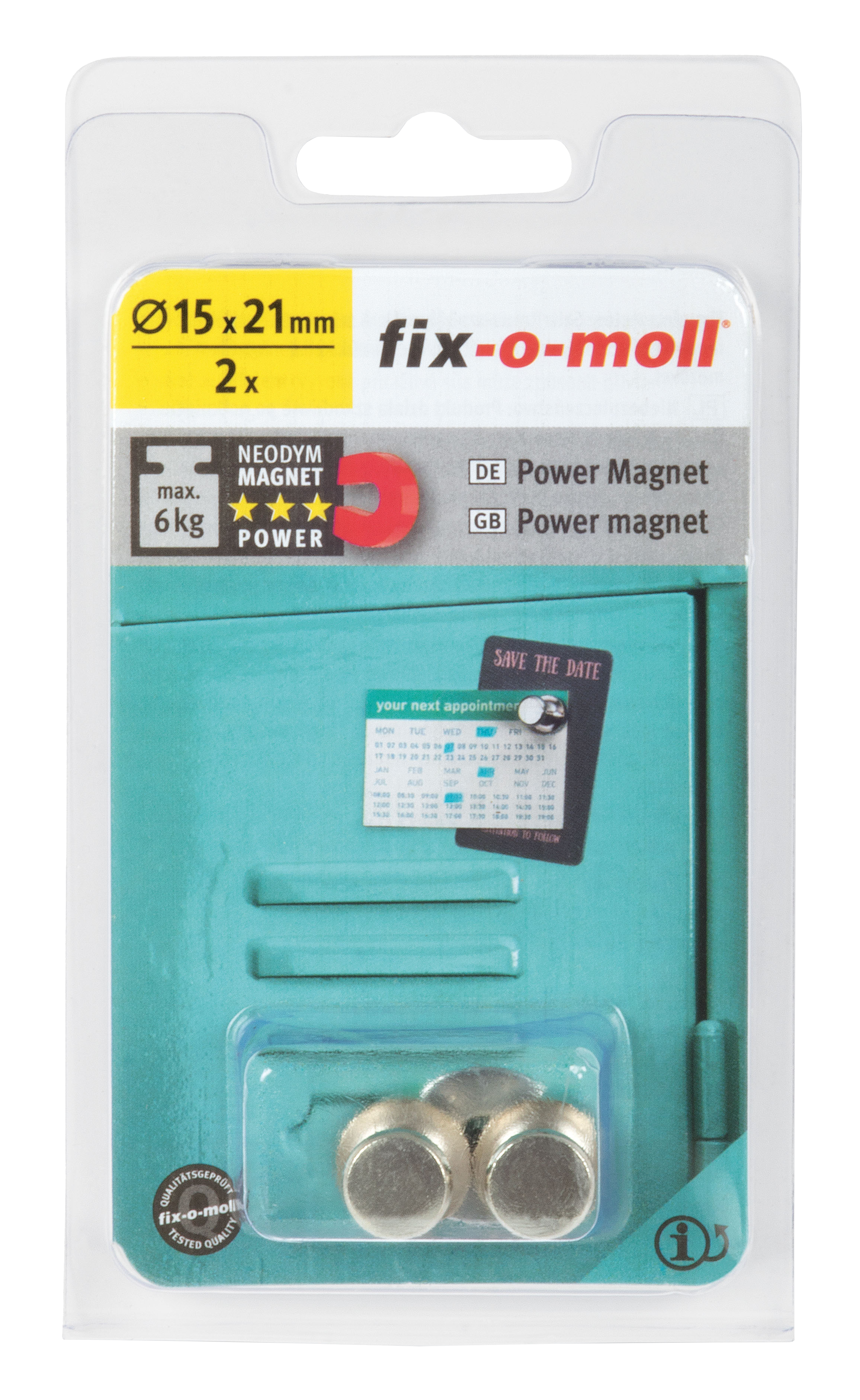 Magnes 15 x 21 mm 3562821 2 szt. Fix-O-Moll