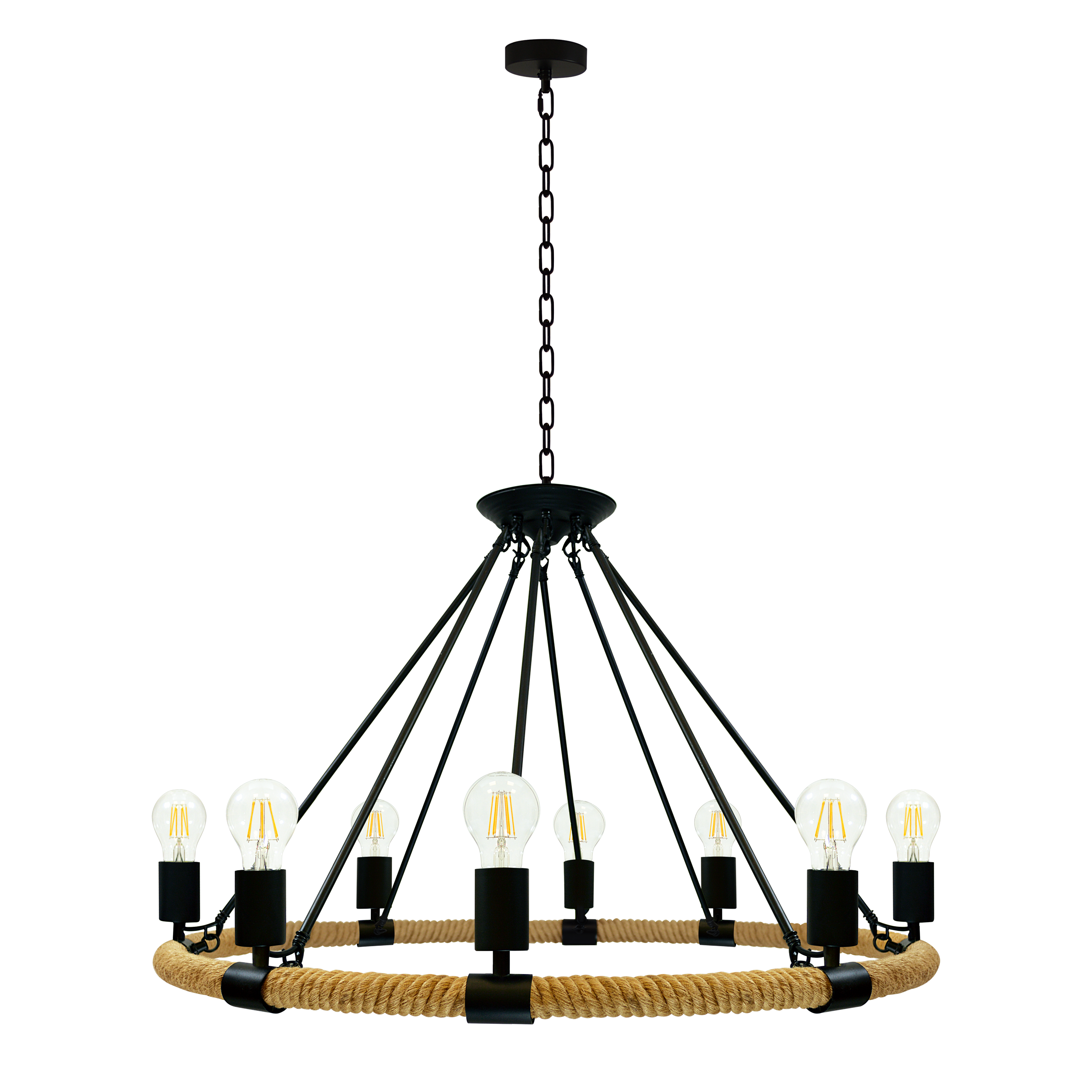 Żyrandol Rope Arthur brązowy E27 Il Mio