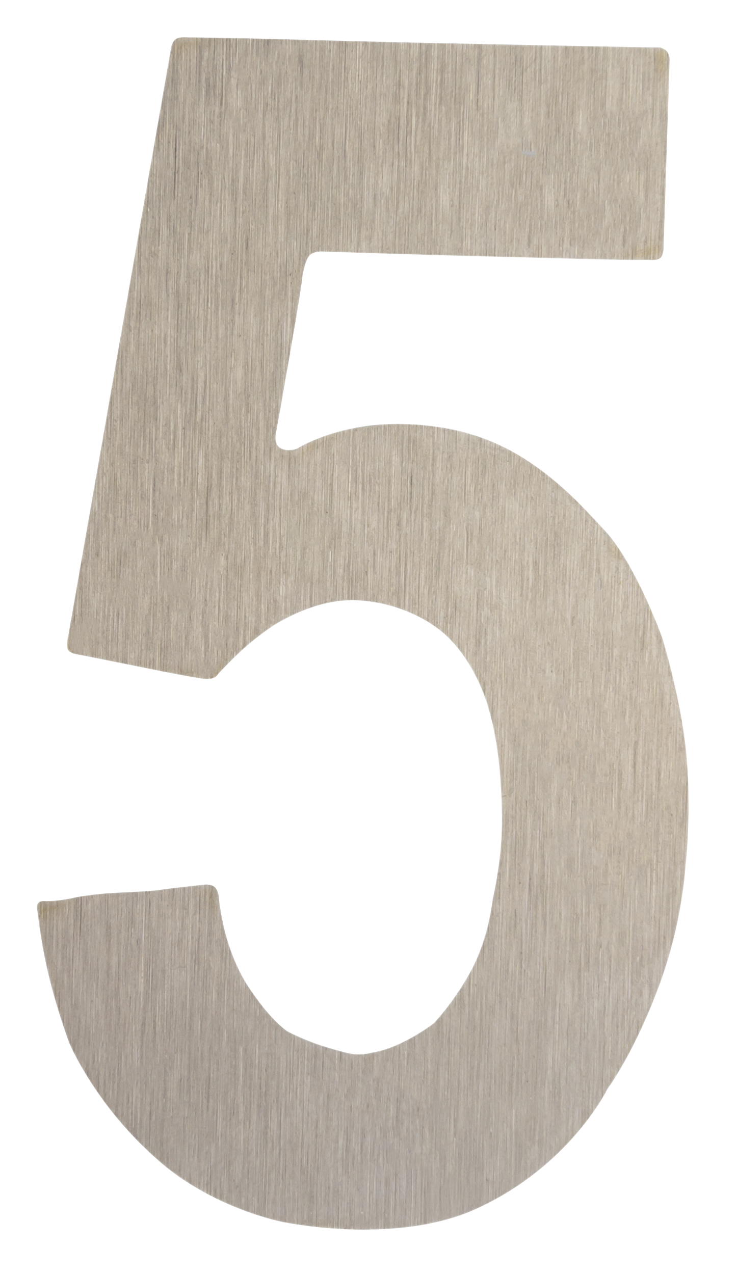 Cyfra 5 wys.5 cm plastikowa srebrna