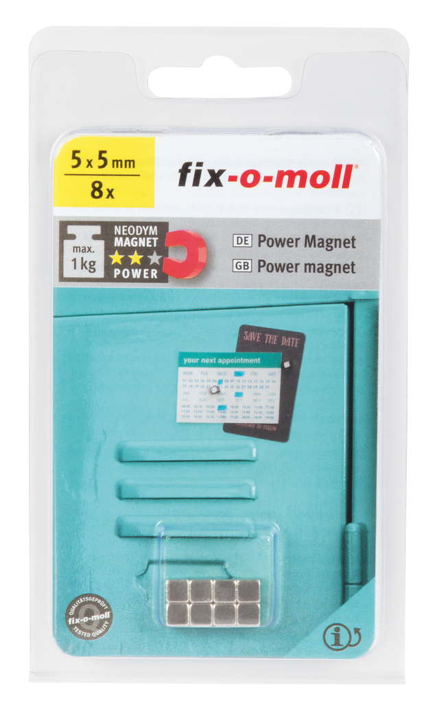 Magnes 5 x 5 mm 3562805 8 szt. Fix-O-Moll