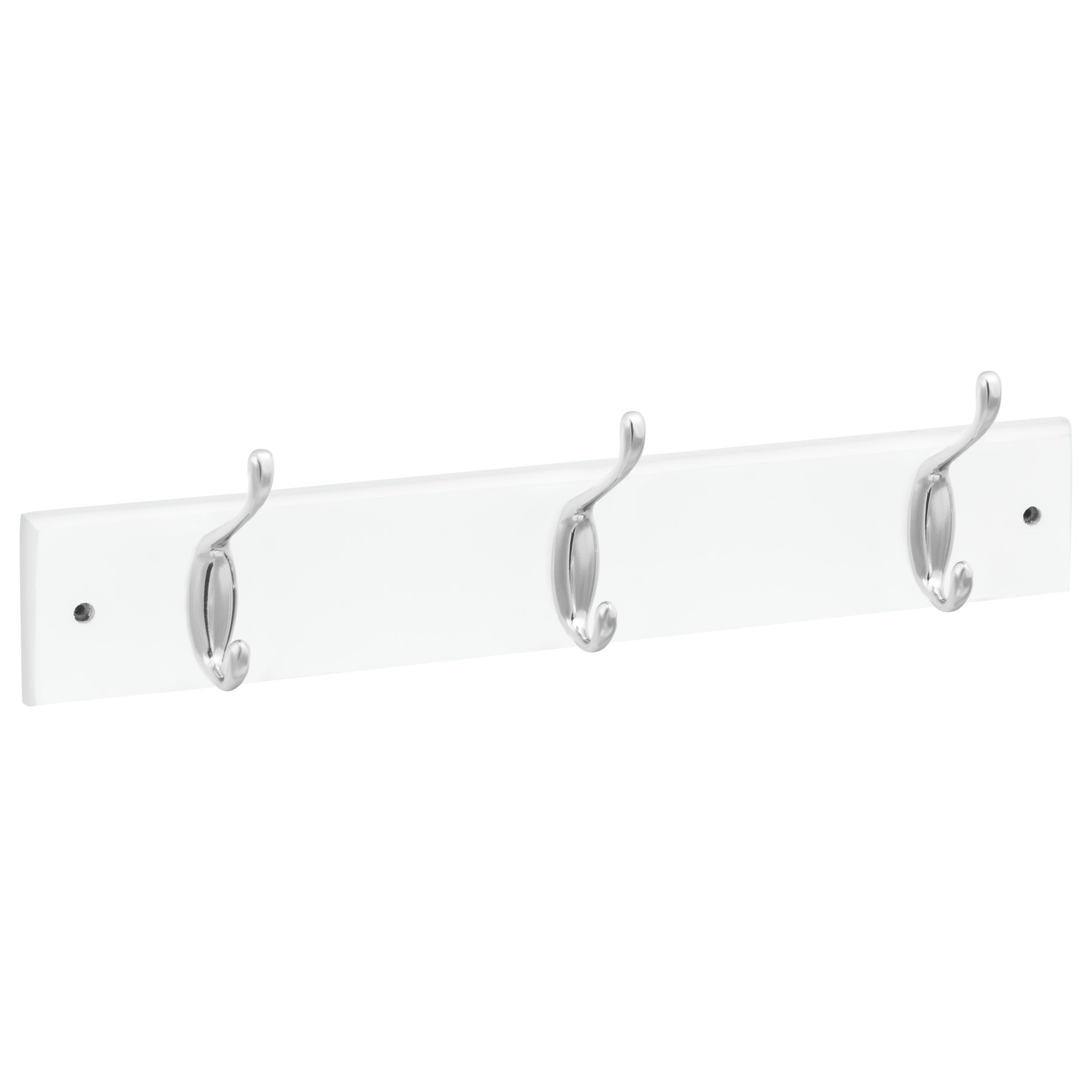 Perchero de pared de madera metal blanco con 3 ganchos Leroy Merlin