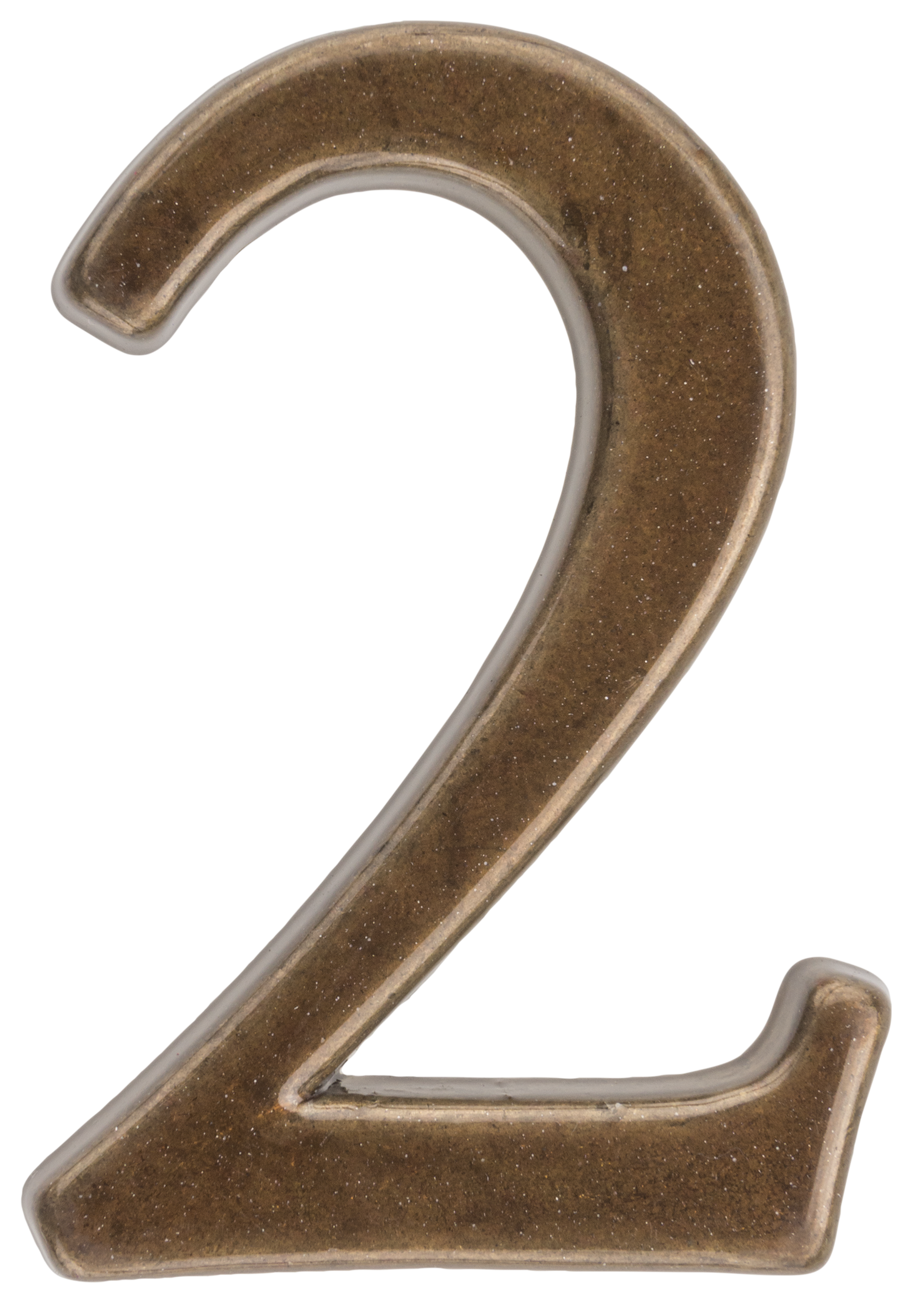 Cyfra 2 wys.5 cm metalowa brązowa