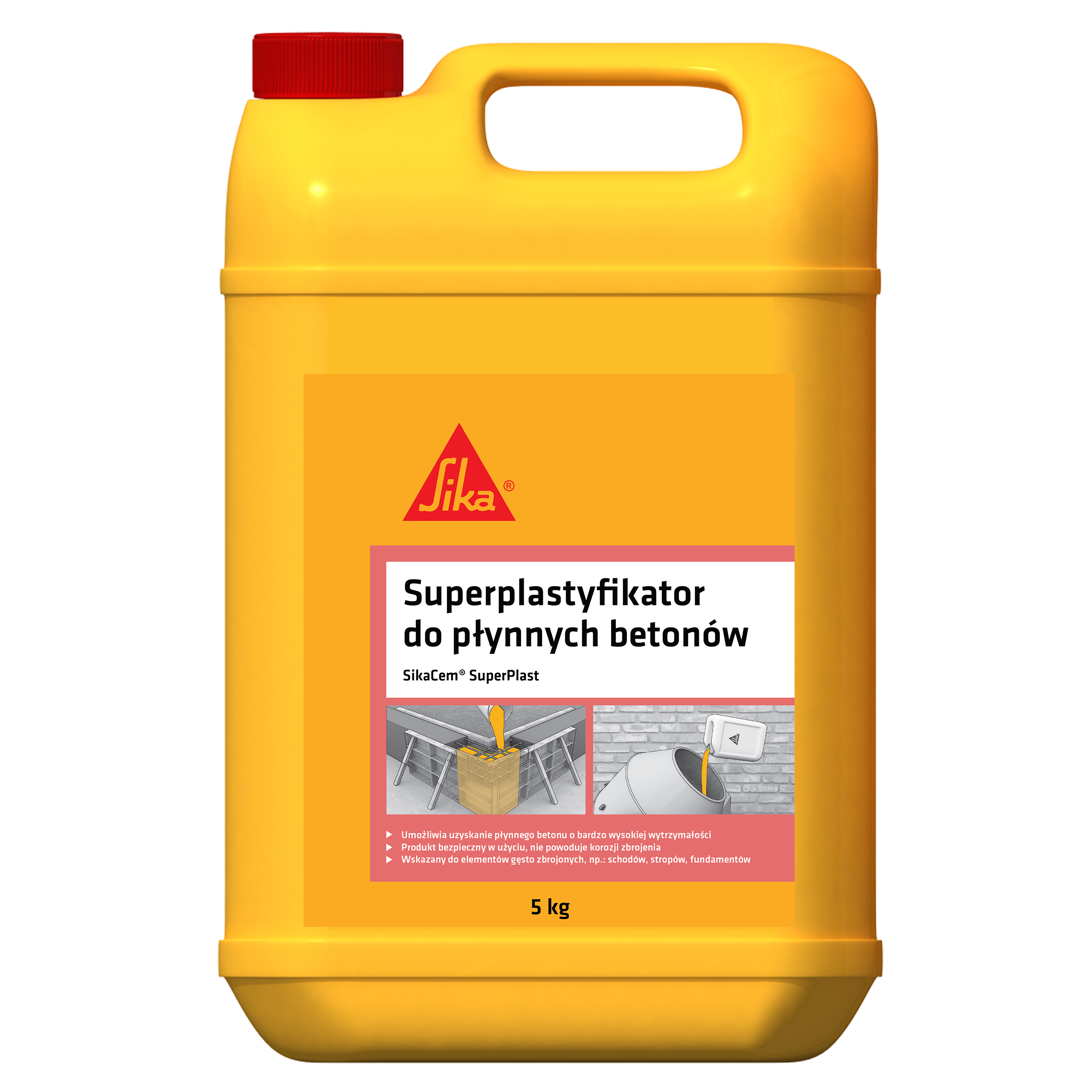 Plastyfikator do betonów rozpływowy Sikacem Superplast 5 kg Sika