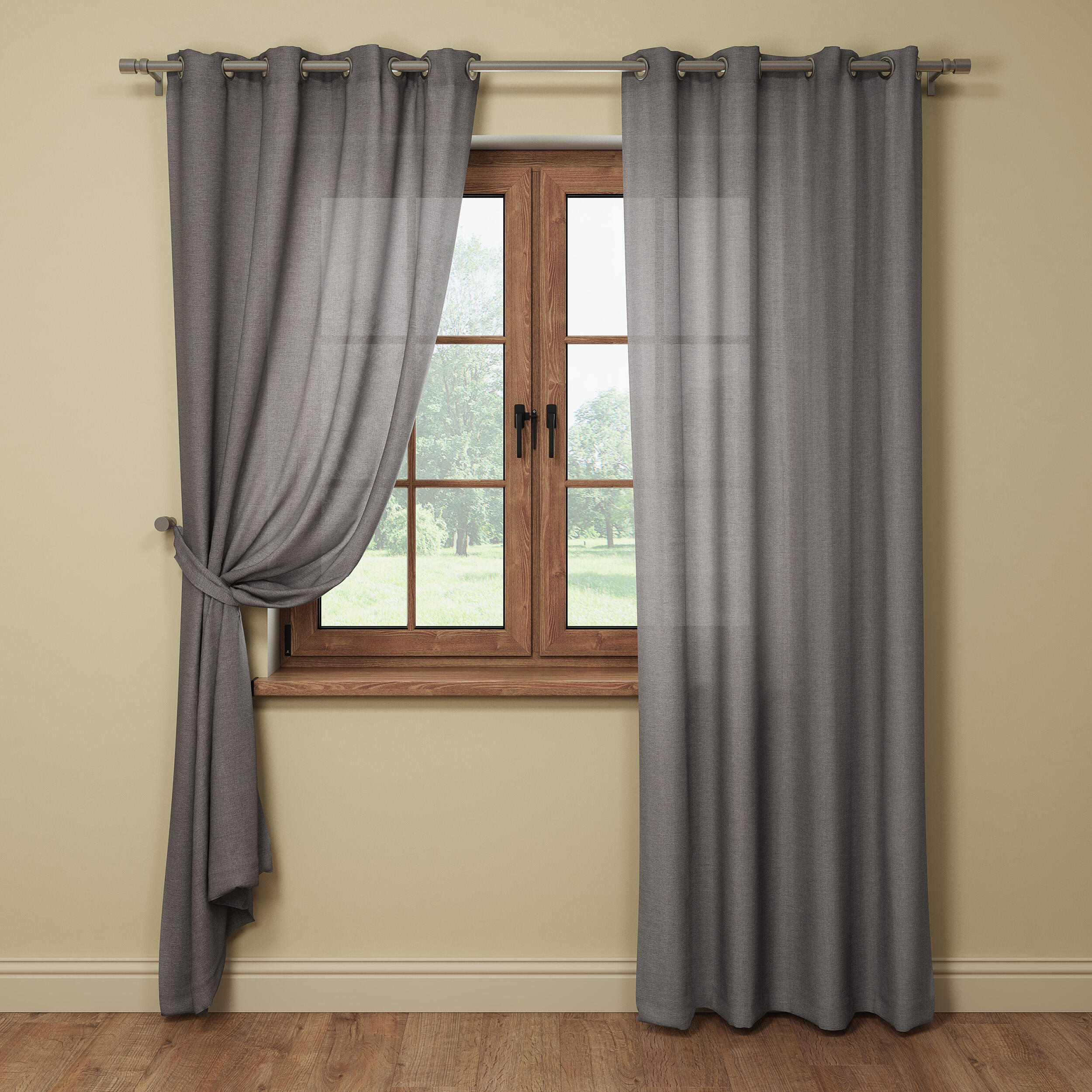 Tenda INSPIRE Looks grigio, lacci 140x280 cm - 2