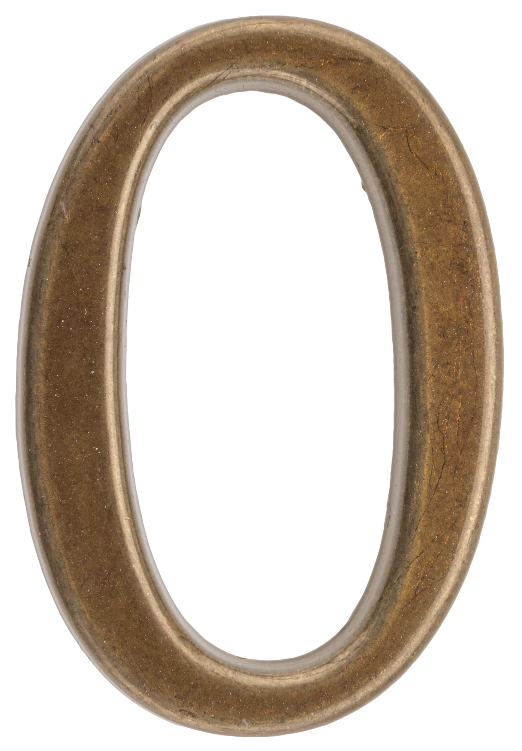 Cyfra 0 wys.5 cm metalowa brązowa