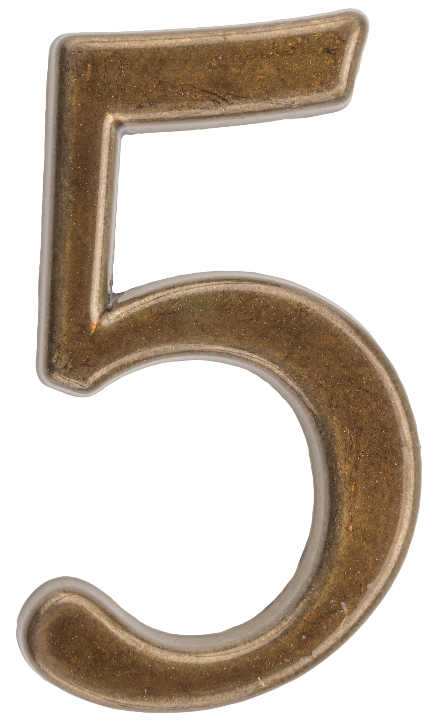 Cyfra 5 wys.5 cm metalowa brązowa