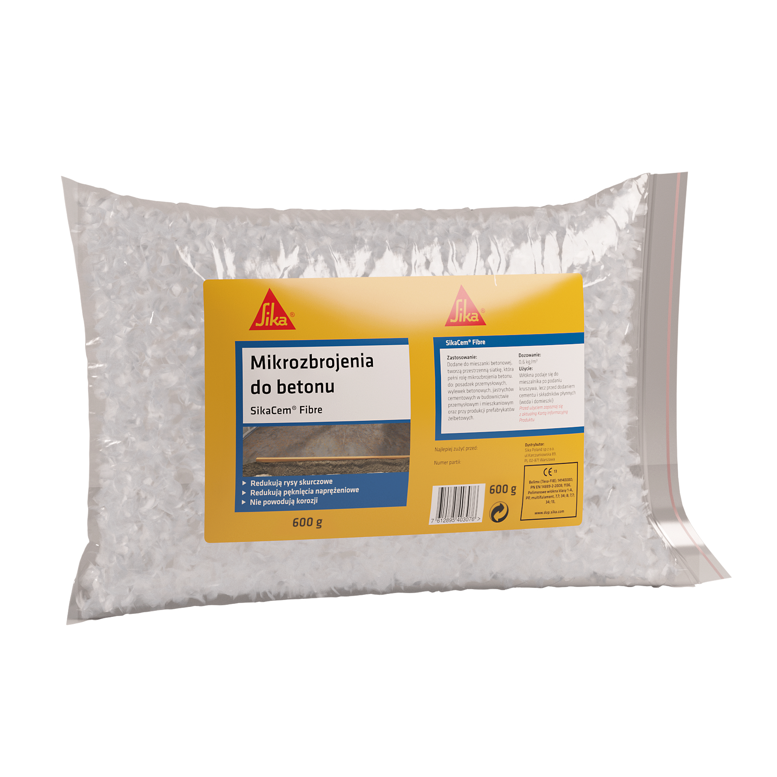 Mikrozbrojenia do betonu SIKACEM FIBRE-12 600 g Sika