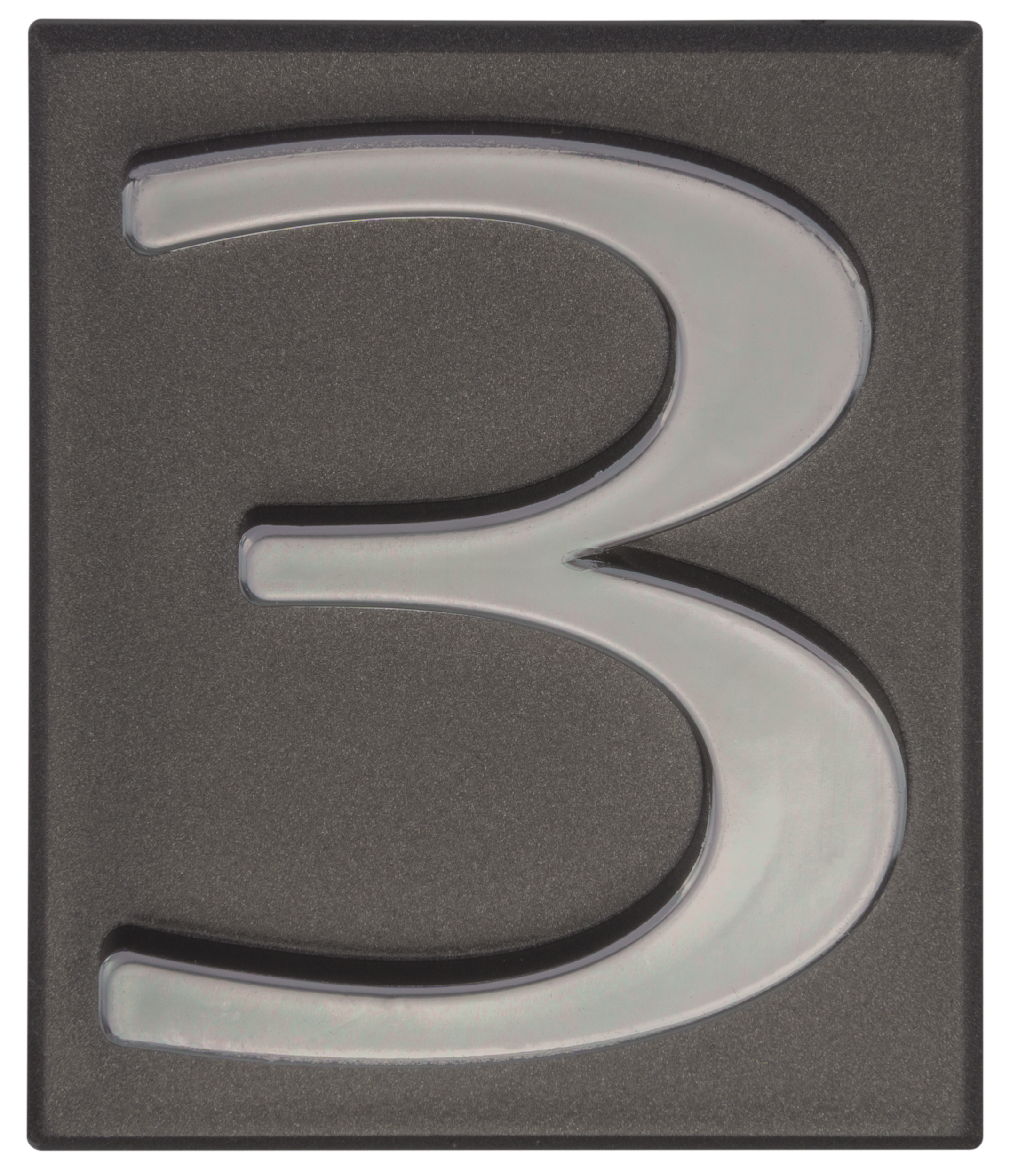Cyfra 3 wys.5 cm plastikowa grafitowa