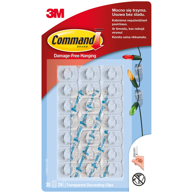 Haczyki do ozdób Clear 20 szt. Command