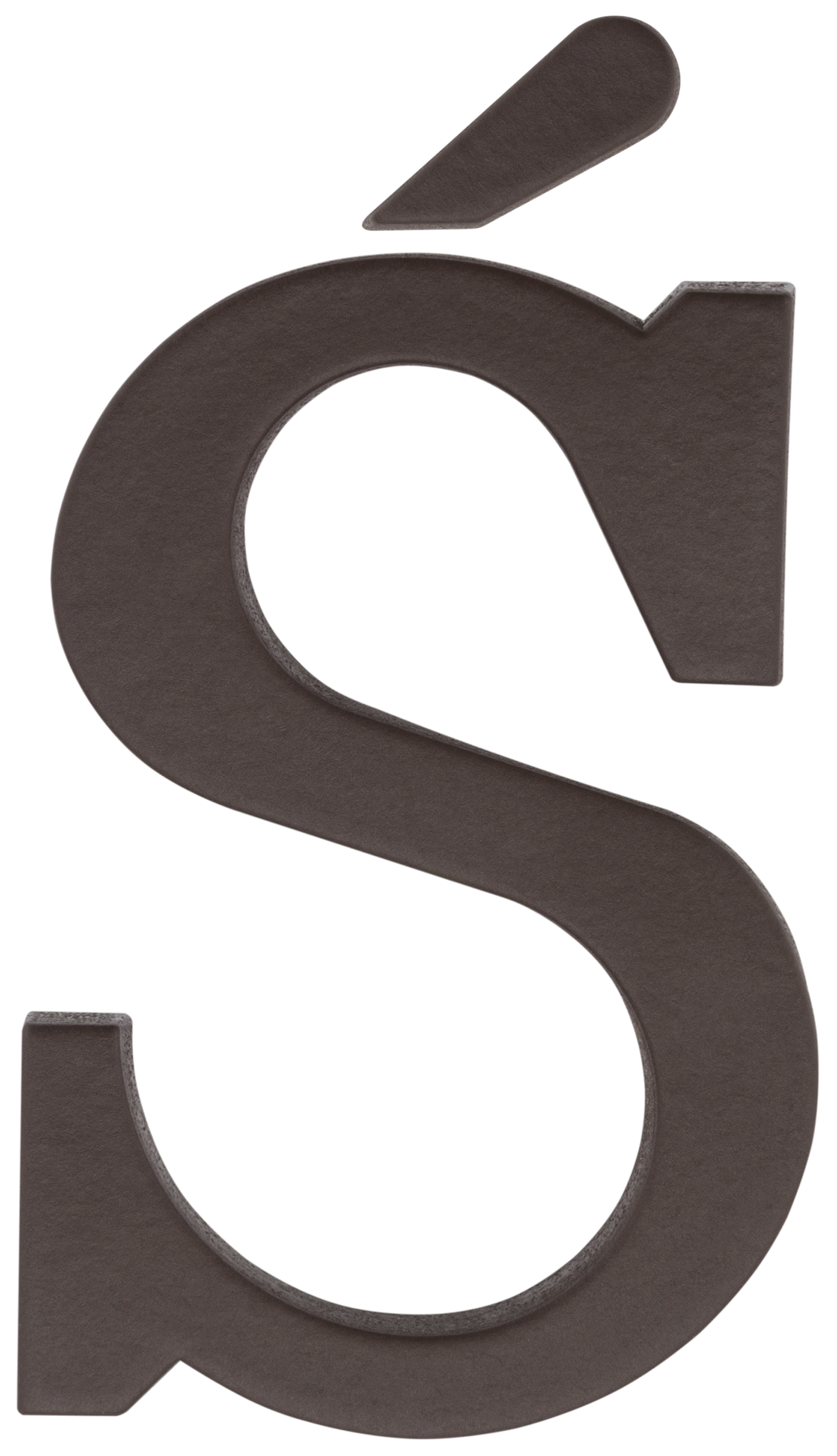 Litera Ś wys.9 cm plastikowa brązowa