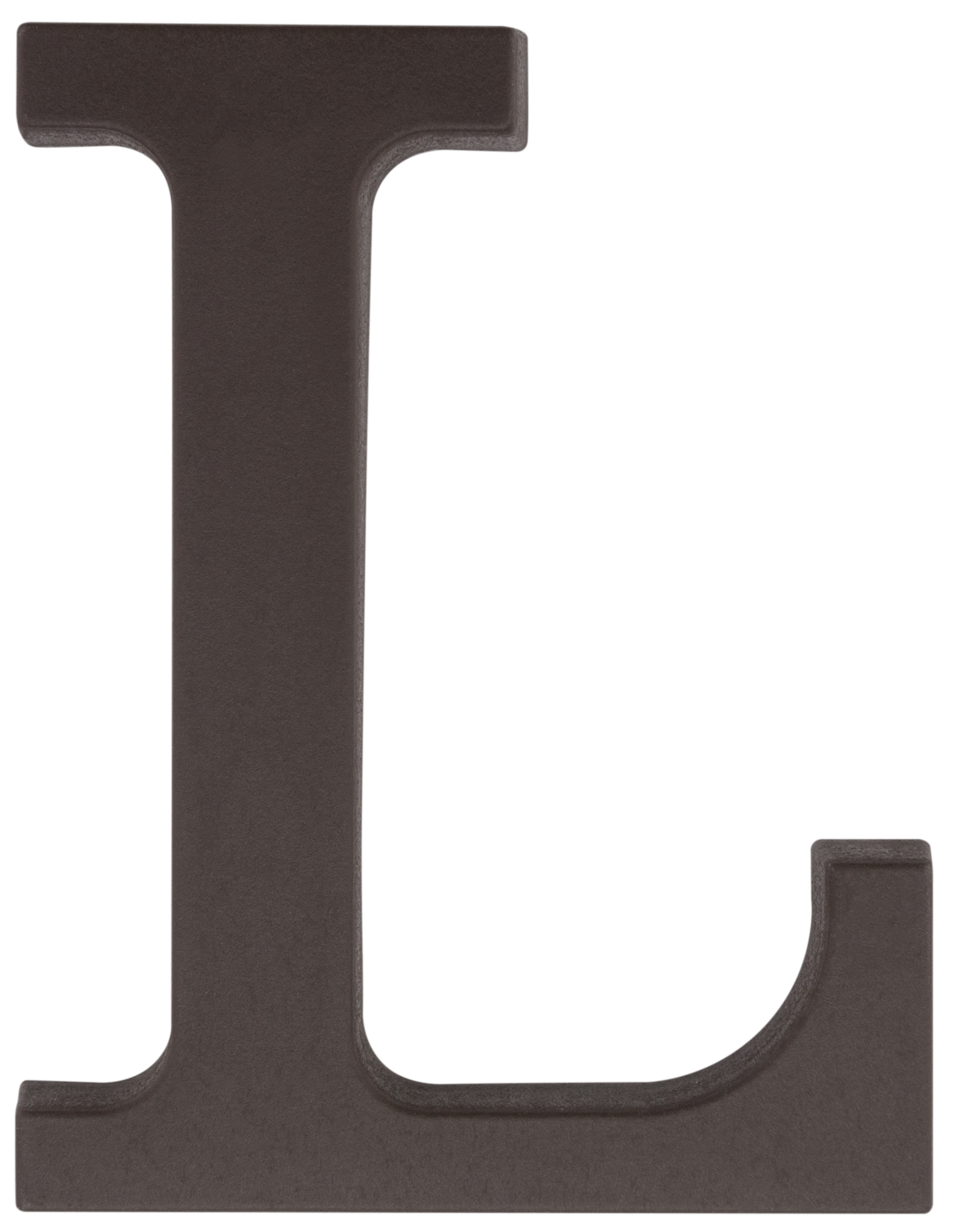 Litera L wys.9 cm plastikowa brązowa