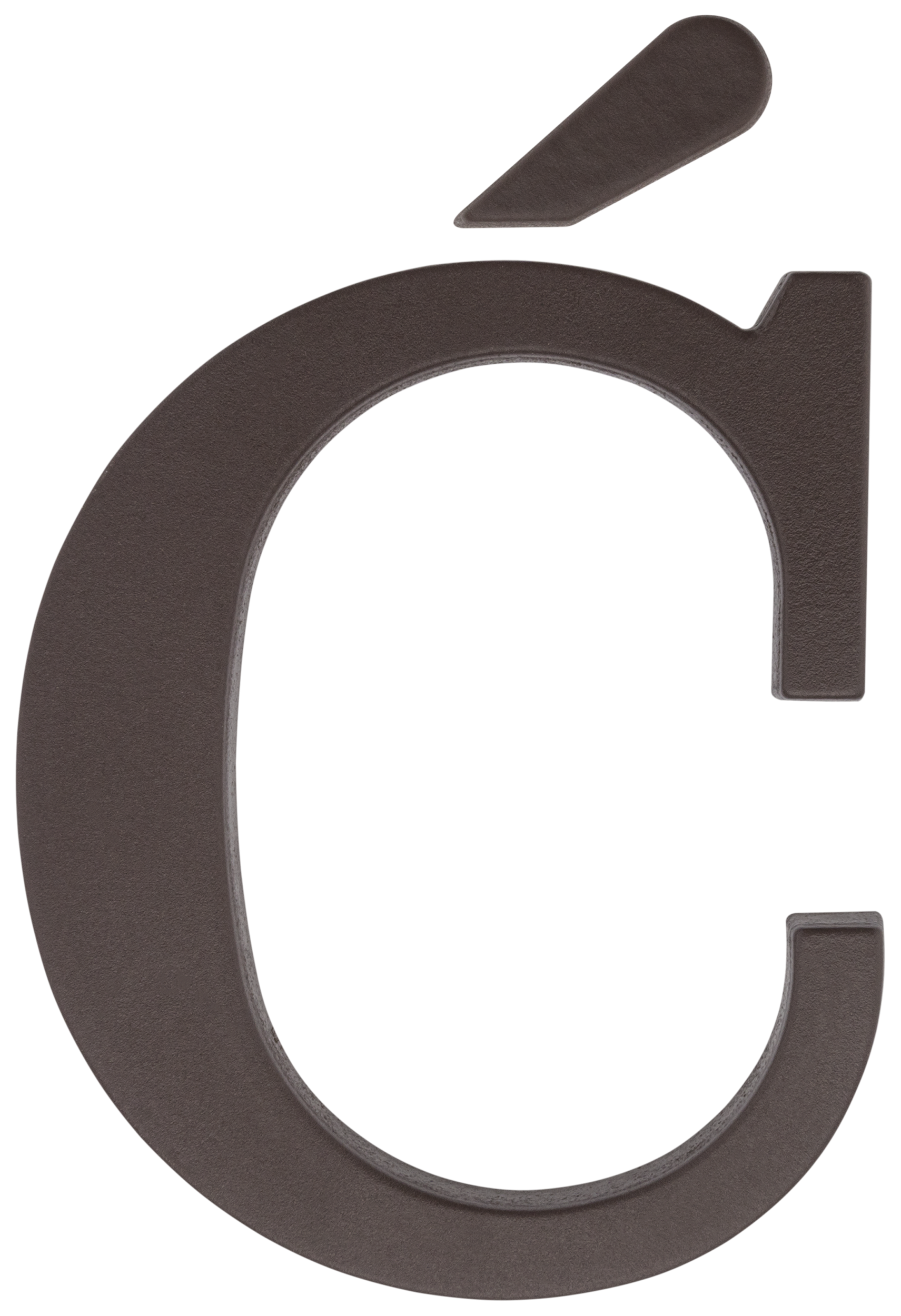 Litera Ć wys.9 cm plastikowa brązowa