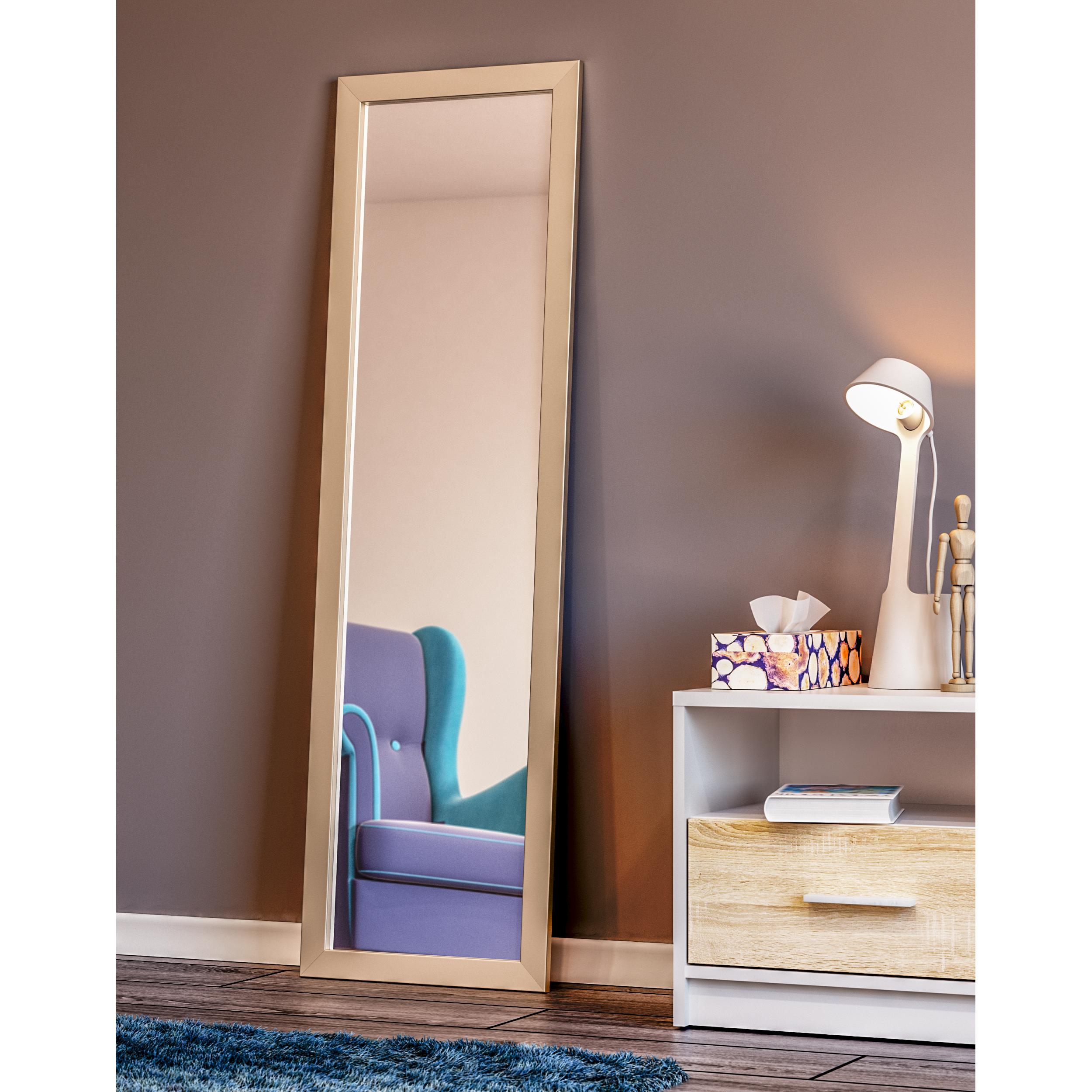Lustro Mia białe 30 x 120 cm Inspire - 3